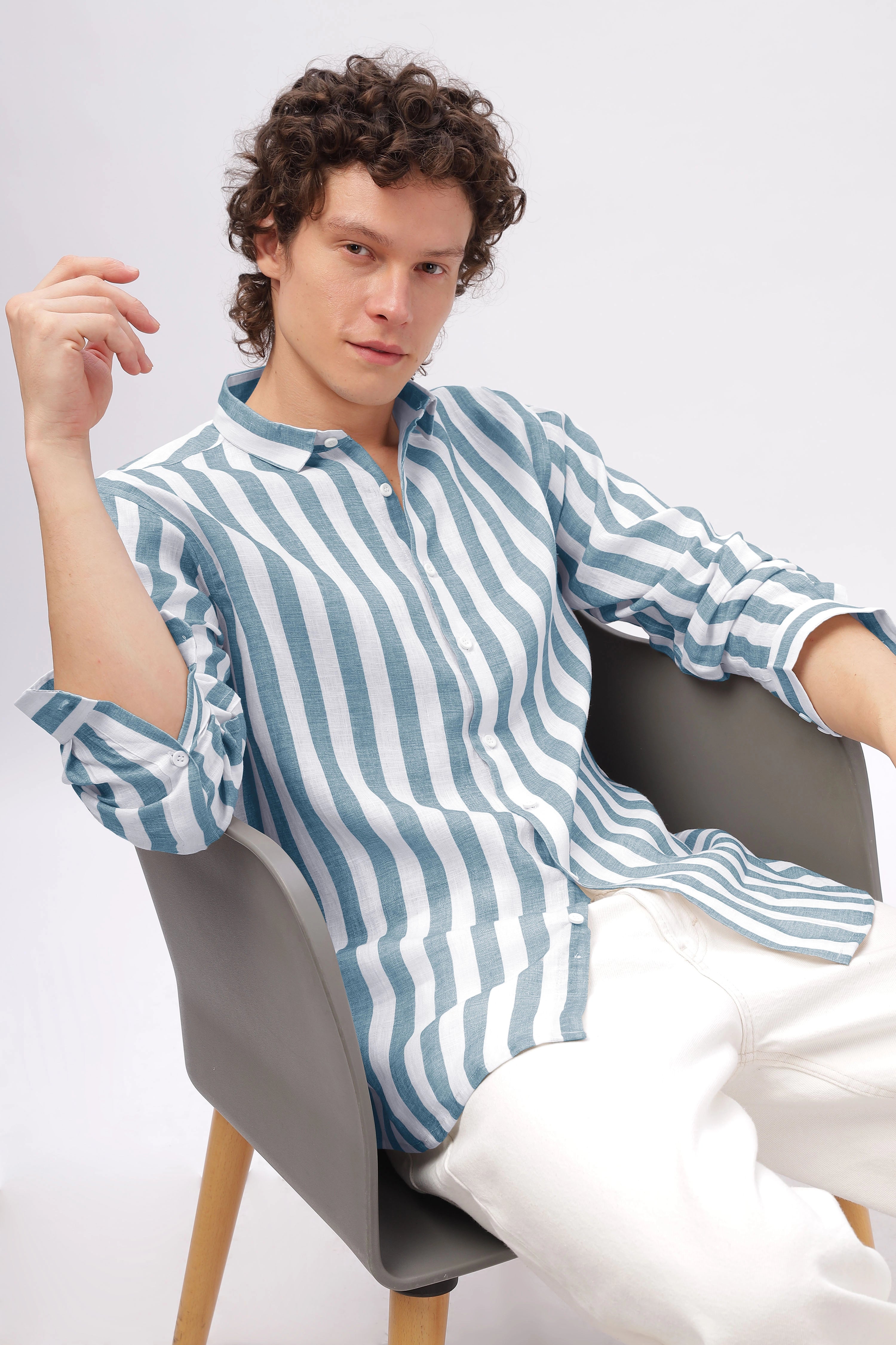 Quiet Luxury Trier Grey 100% Natural Stripes
