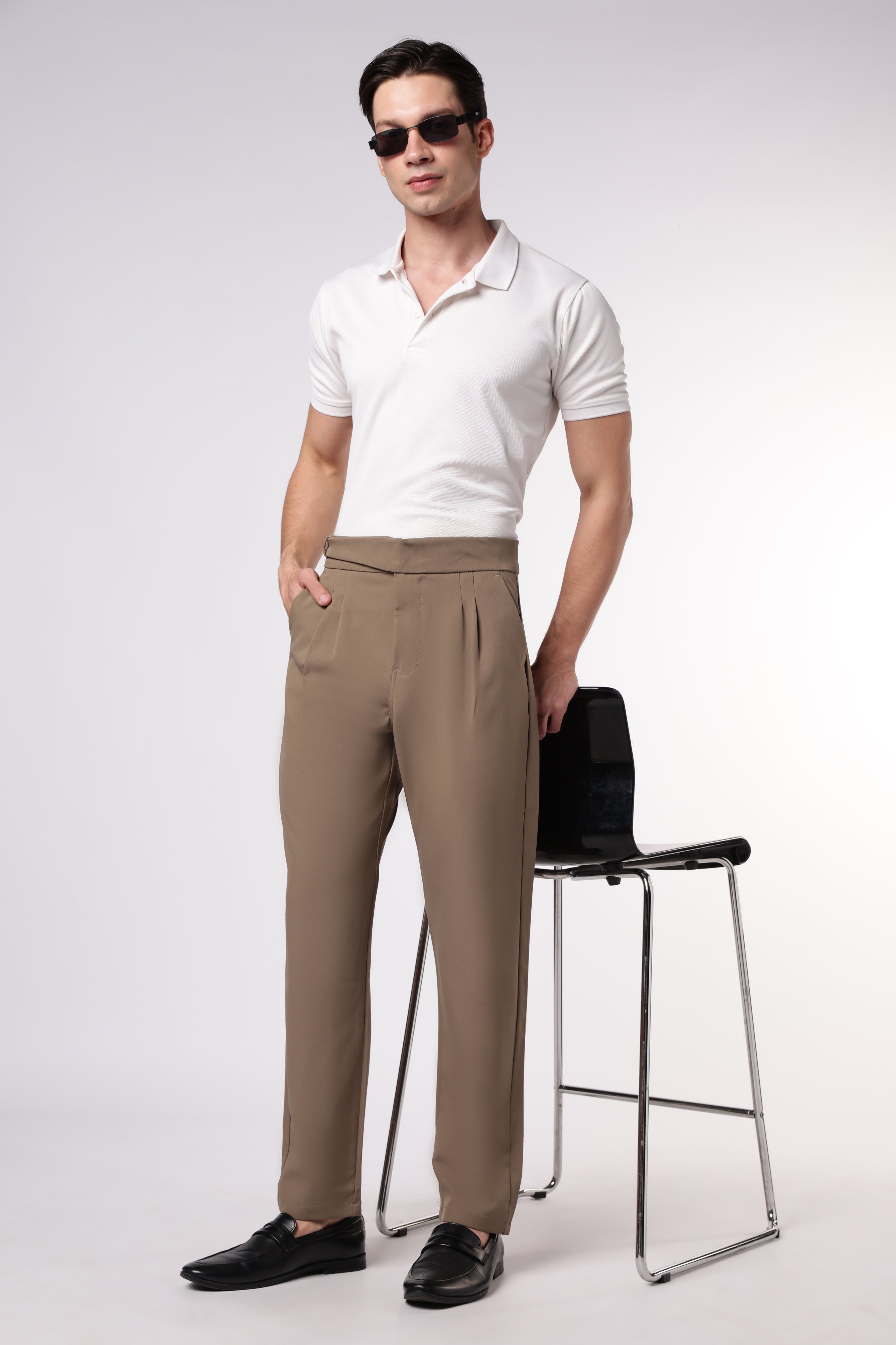 Taupe Tailored Italian style Khaki Pants