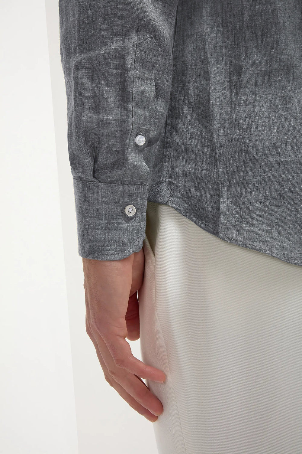 Slate Grey 100% Linen 60s Lea Shirt