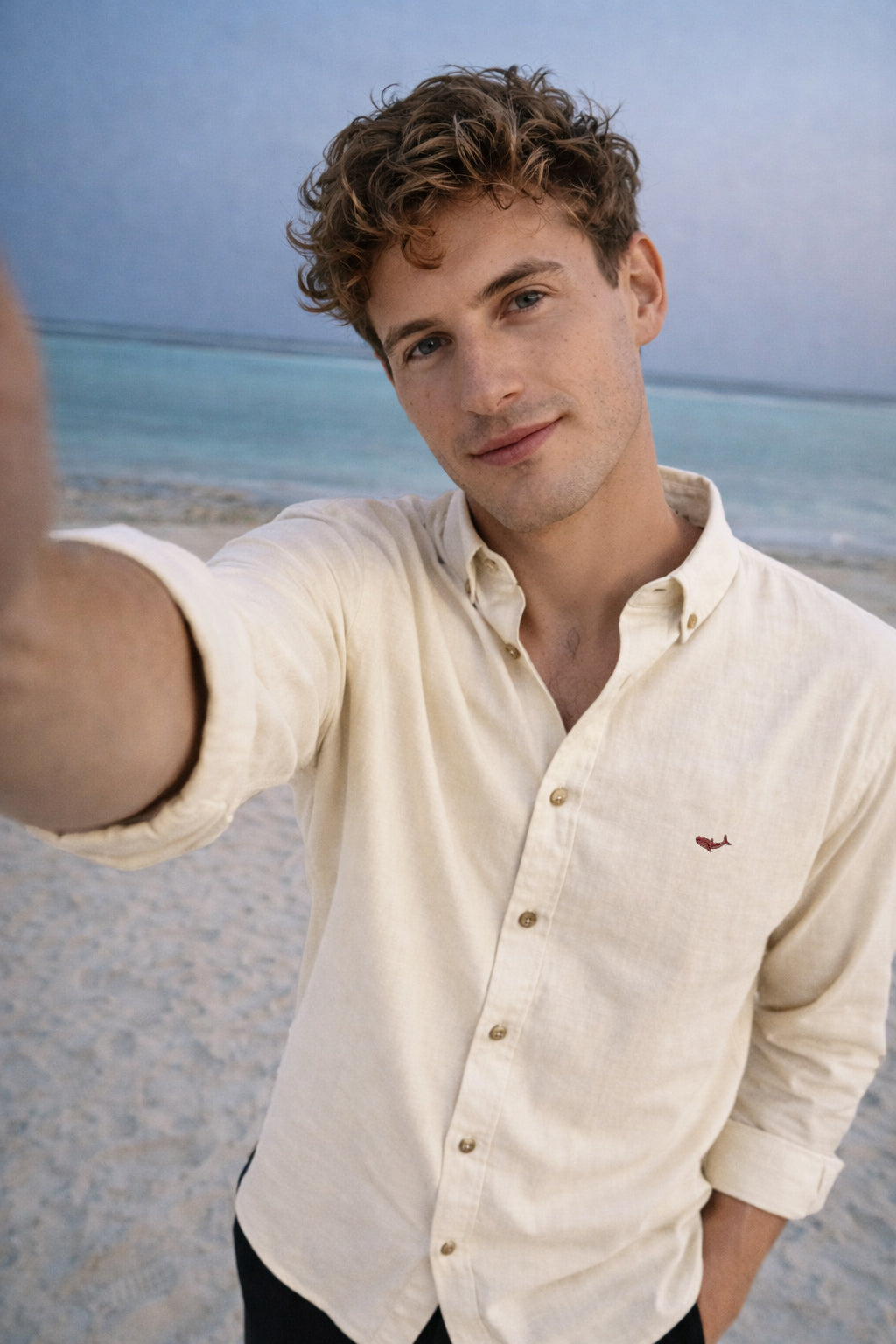 Sands of Sunday Cotton-Linen Regular Fit Beige Essential Shirt