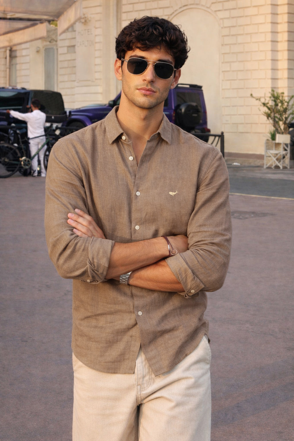 Sandstone 100% Linen 60s Lea Shirt