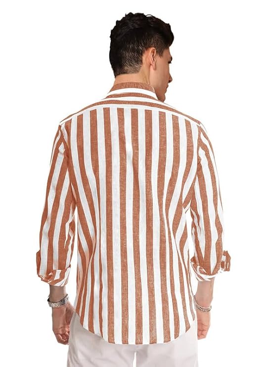 Rosewood Vertical Stripe Cotton Shirt