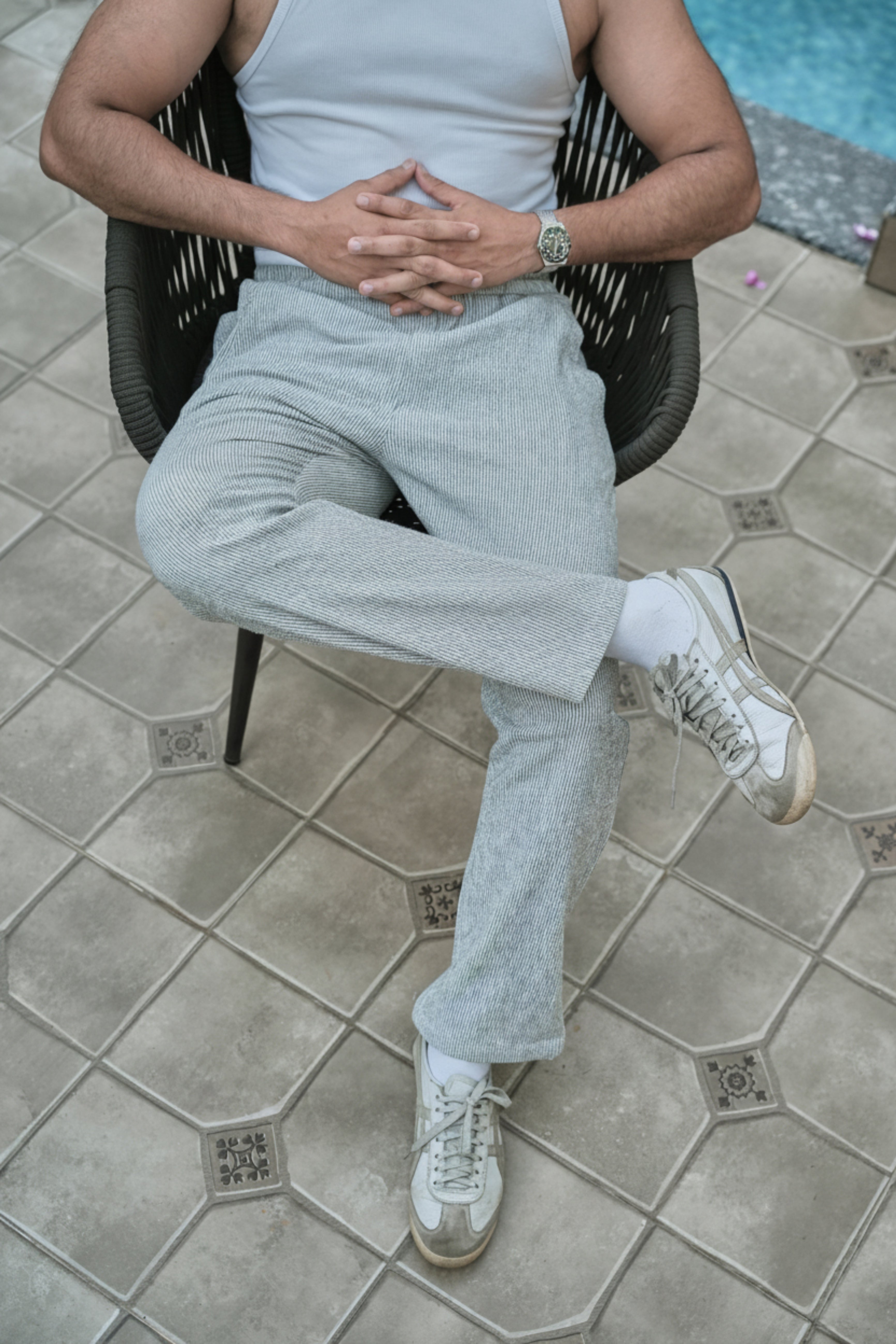 Seer Sucker 100% Cotton Straight Fit Green Pant