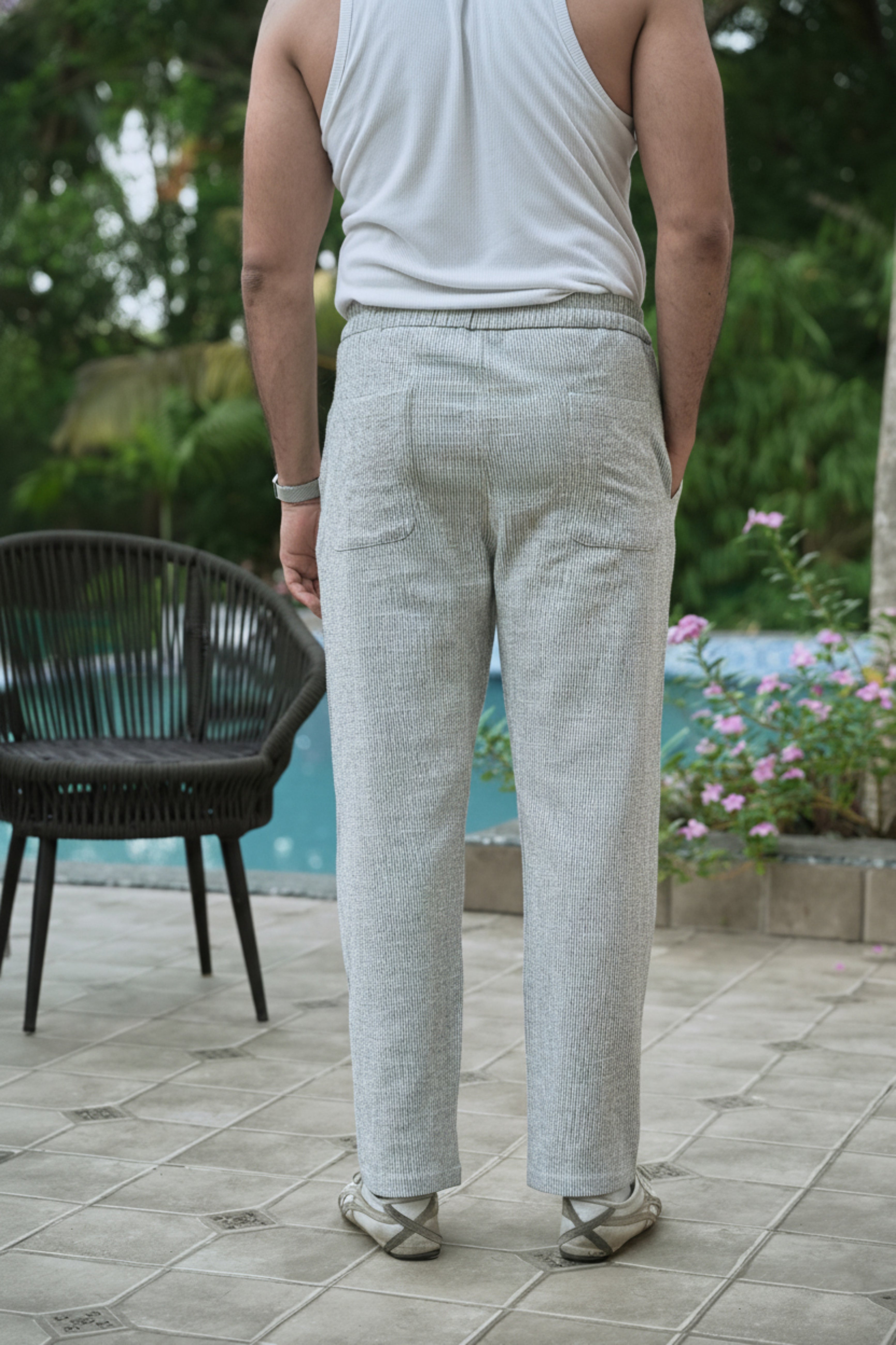 Seer Sucker 100% Cotton Straight Fit Green Pant