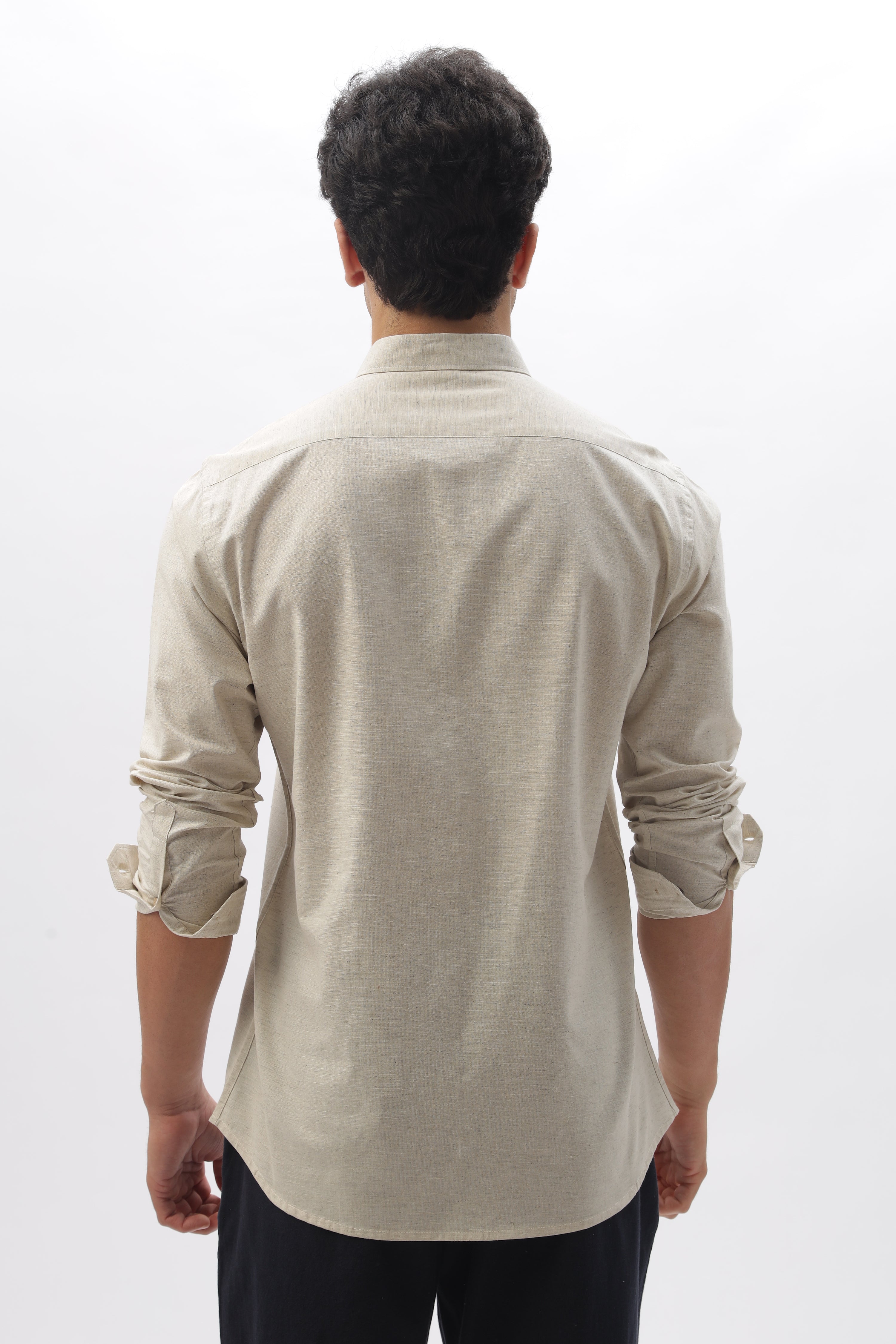 Mystic Forces Beige Placement Printed 100% Cotton Shirt