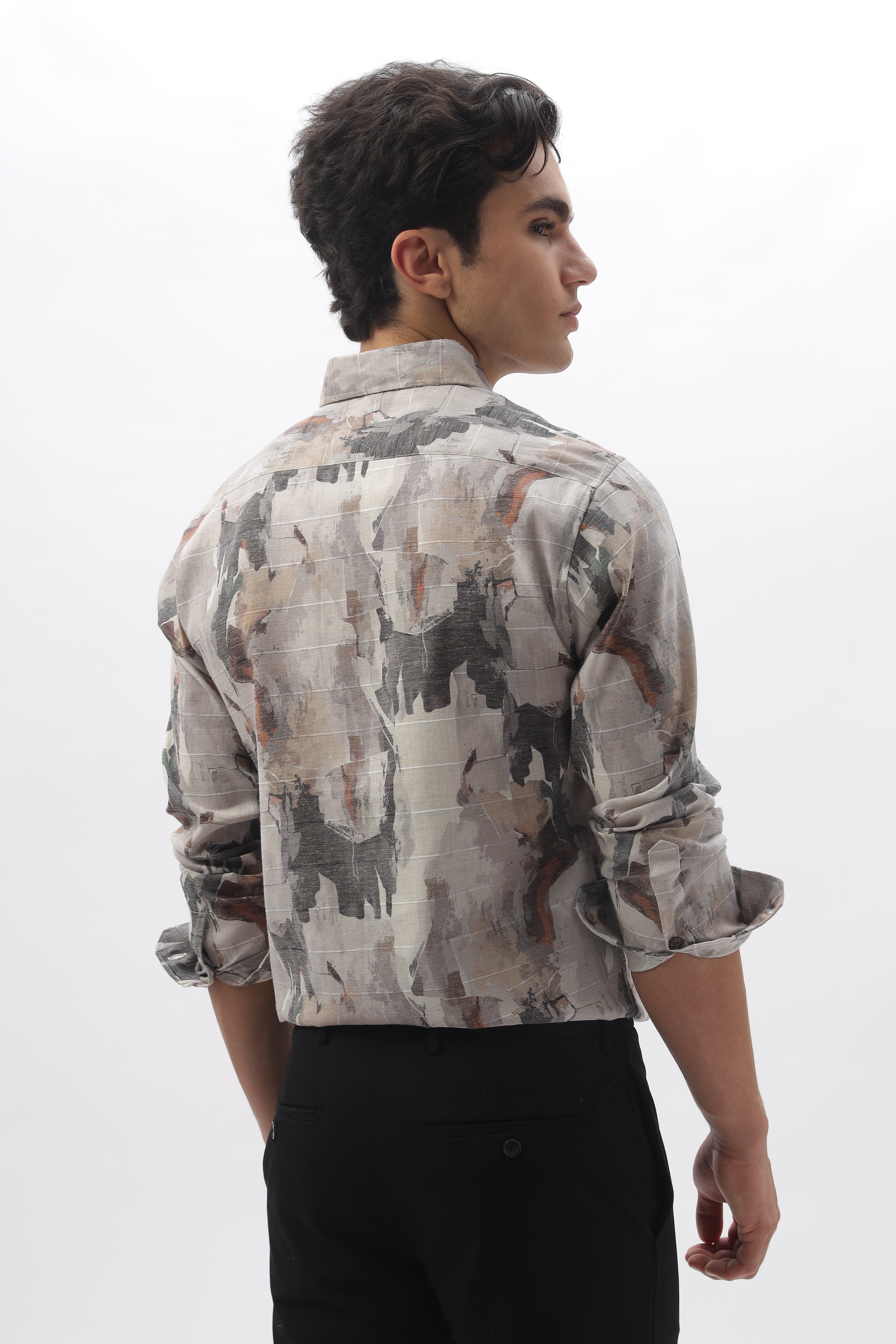 Pollock Heritage Abstract Printed 100% Cotton Shirt