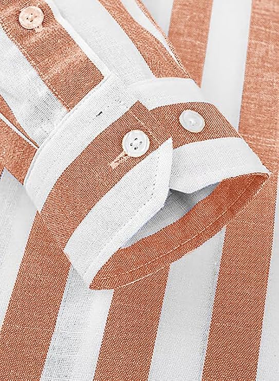 Rosewood Vertical Stripe Cotton Shirt