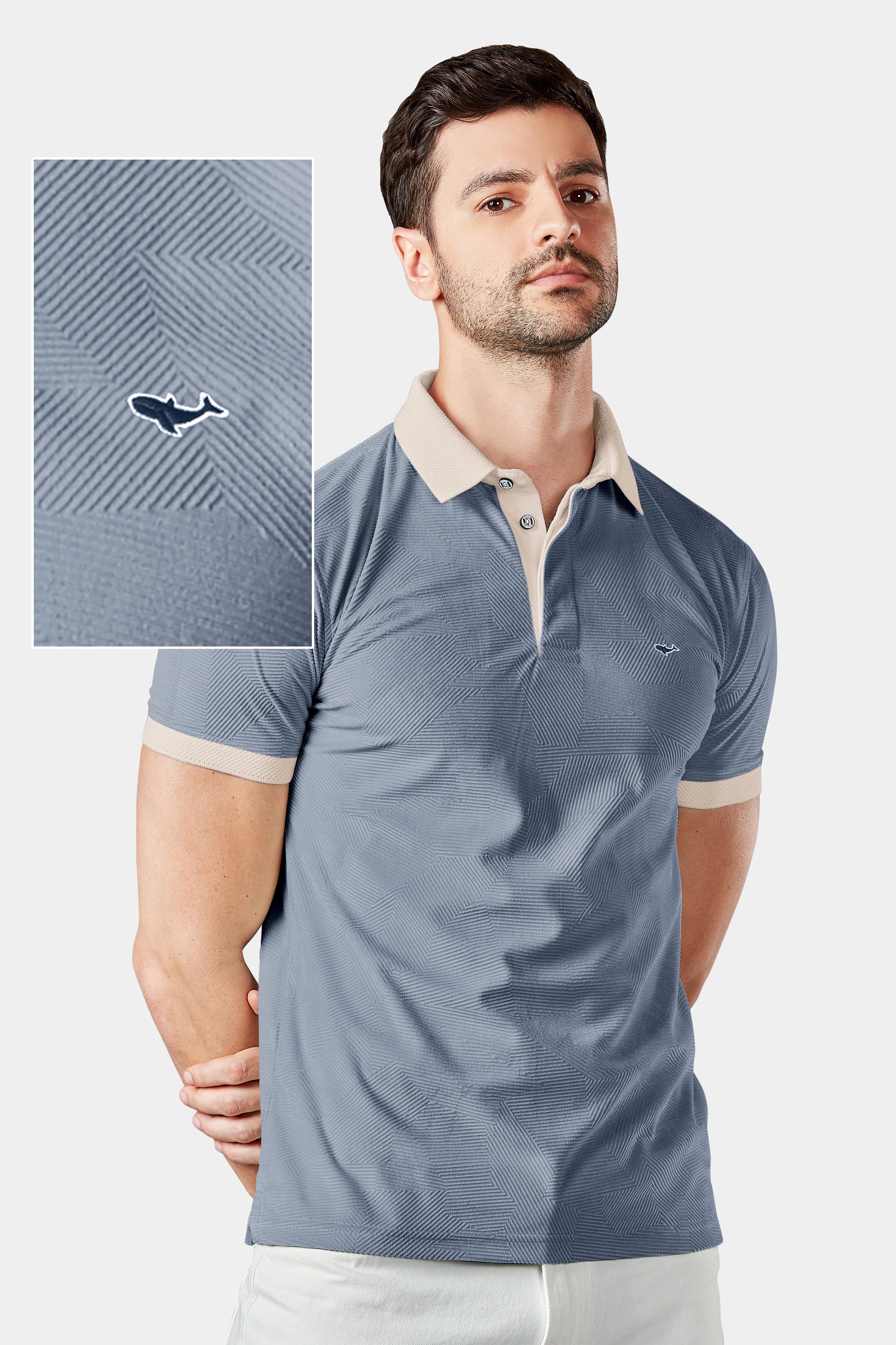 Persian Gray Collar Polo T-shirt