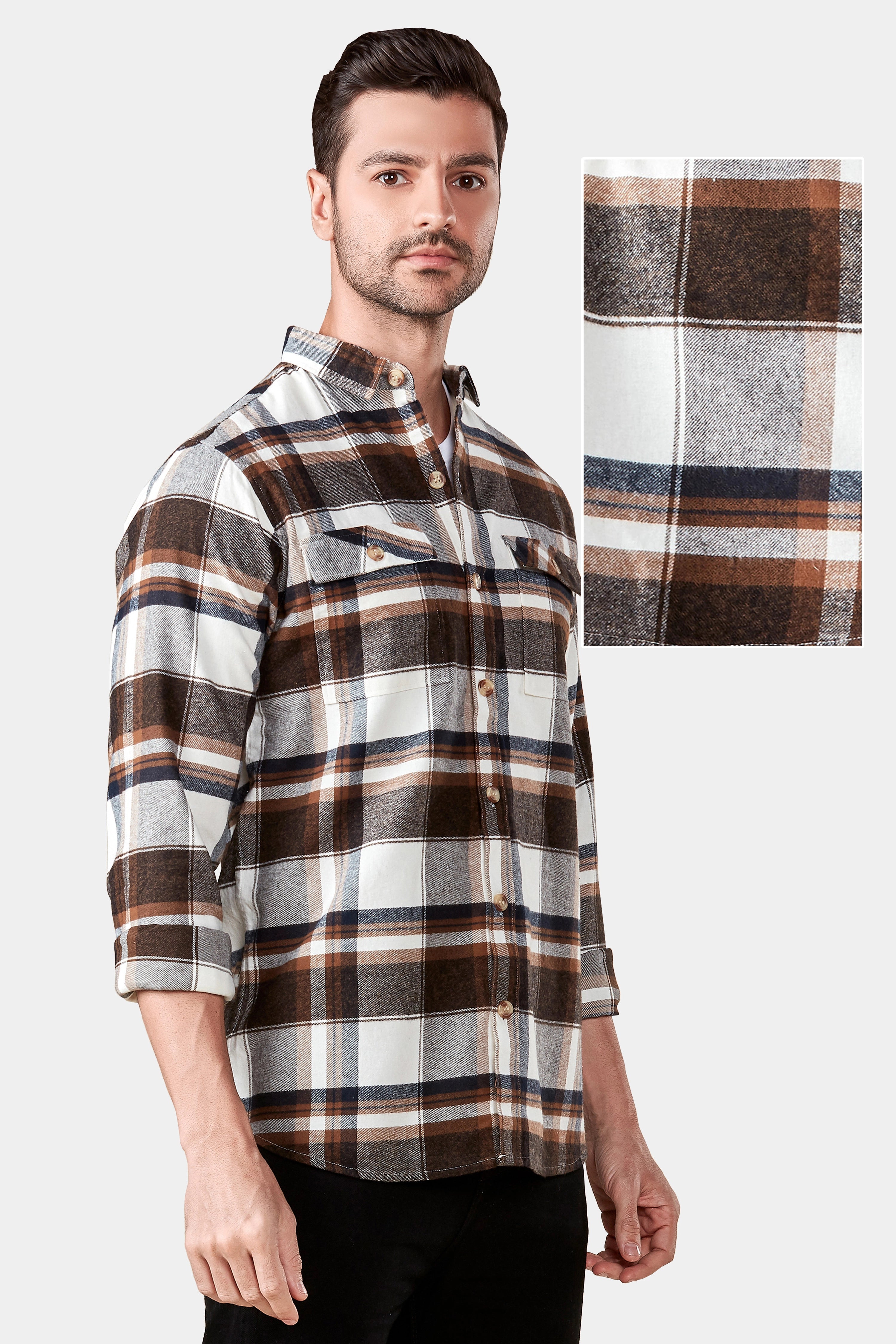 Dark Mocha Flannel Checkered Shirt