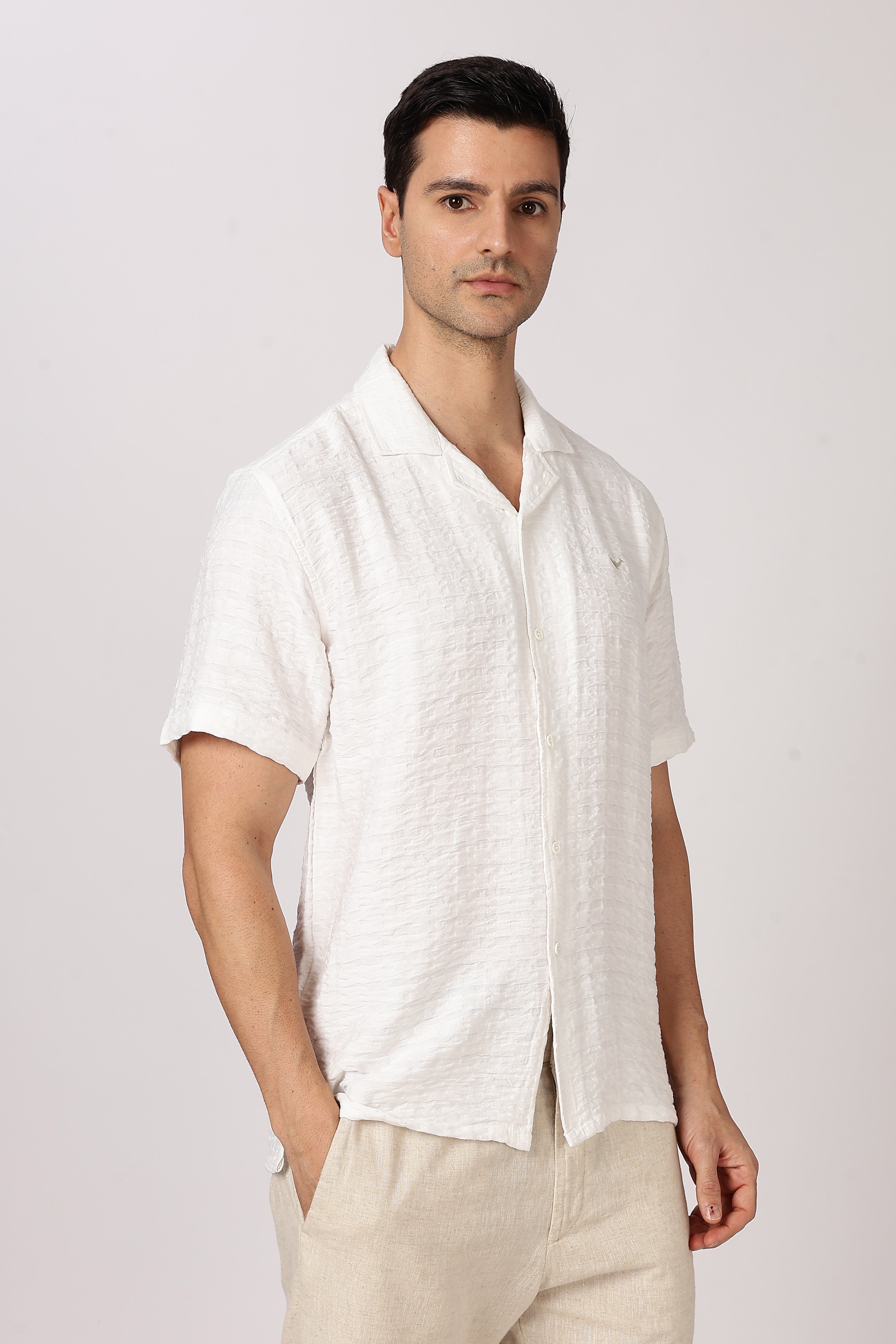 Whitehaven Textured Cuban Collar Shirt