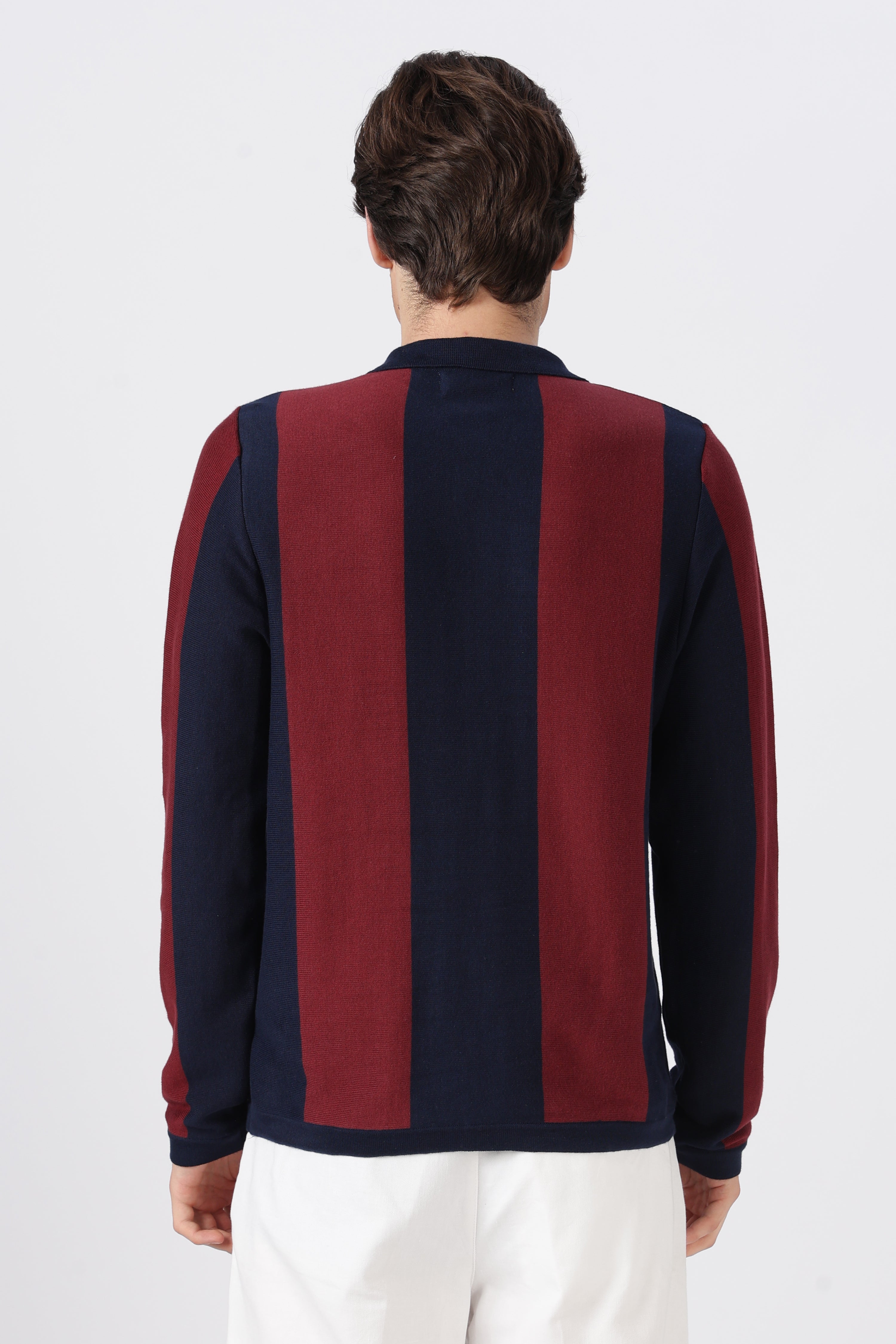 Harbor Crest Striped Knit Polo T-Shirt