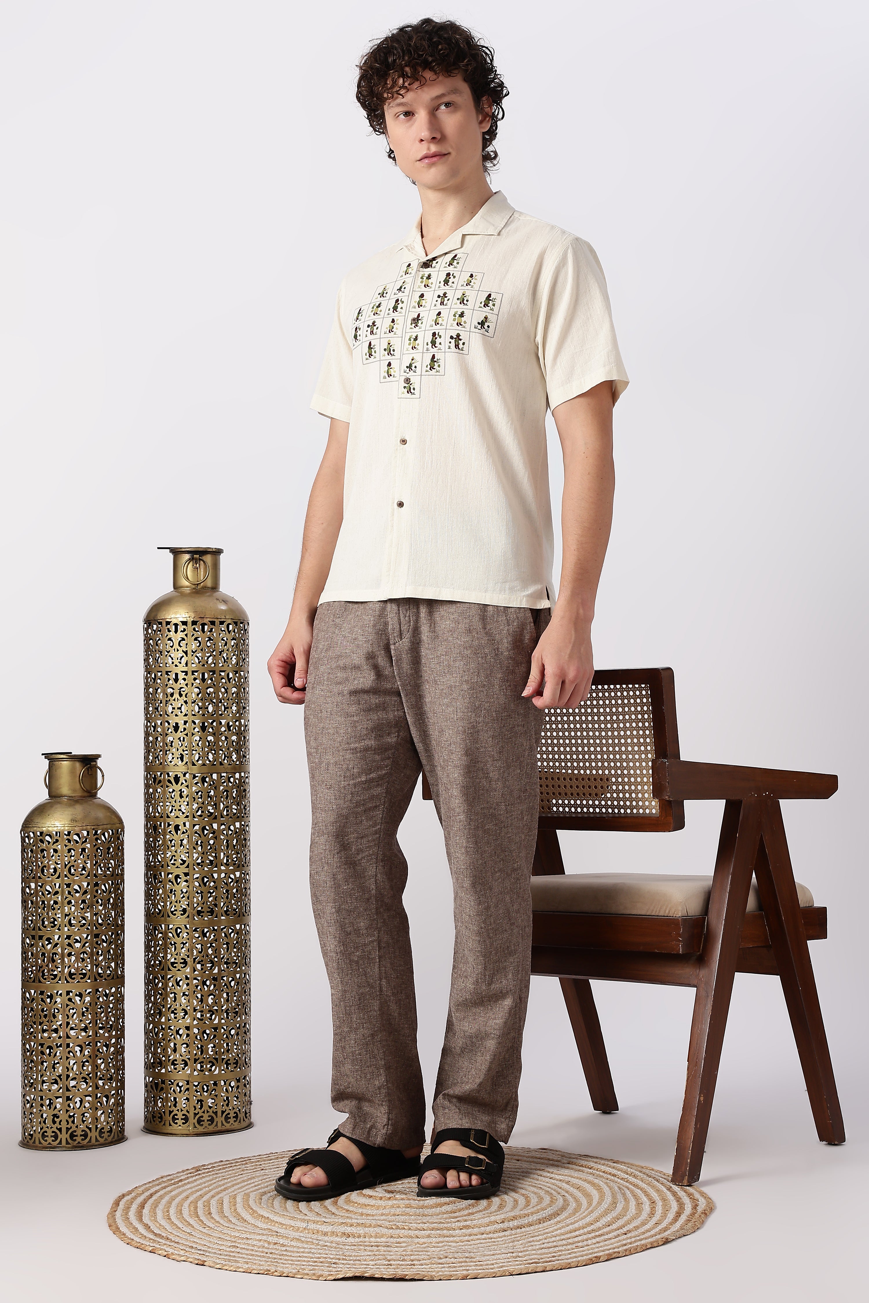 Atlas Mosaic Printed Cuban Collar Shirt