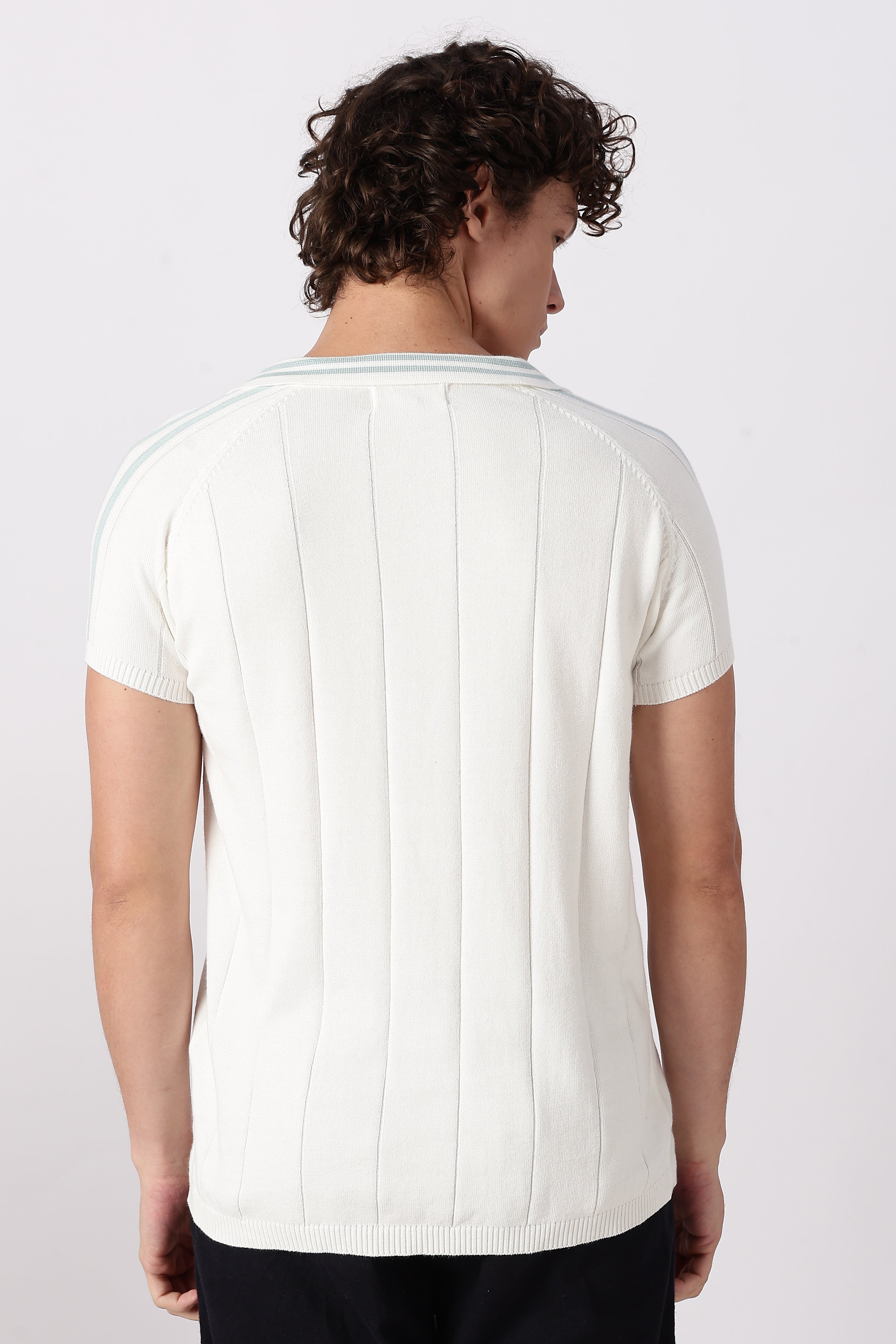 White Equestrian Rider Knit Polo T-shirt