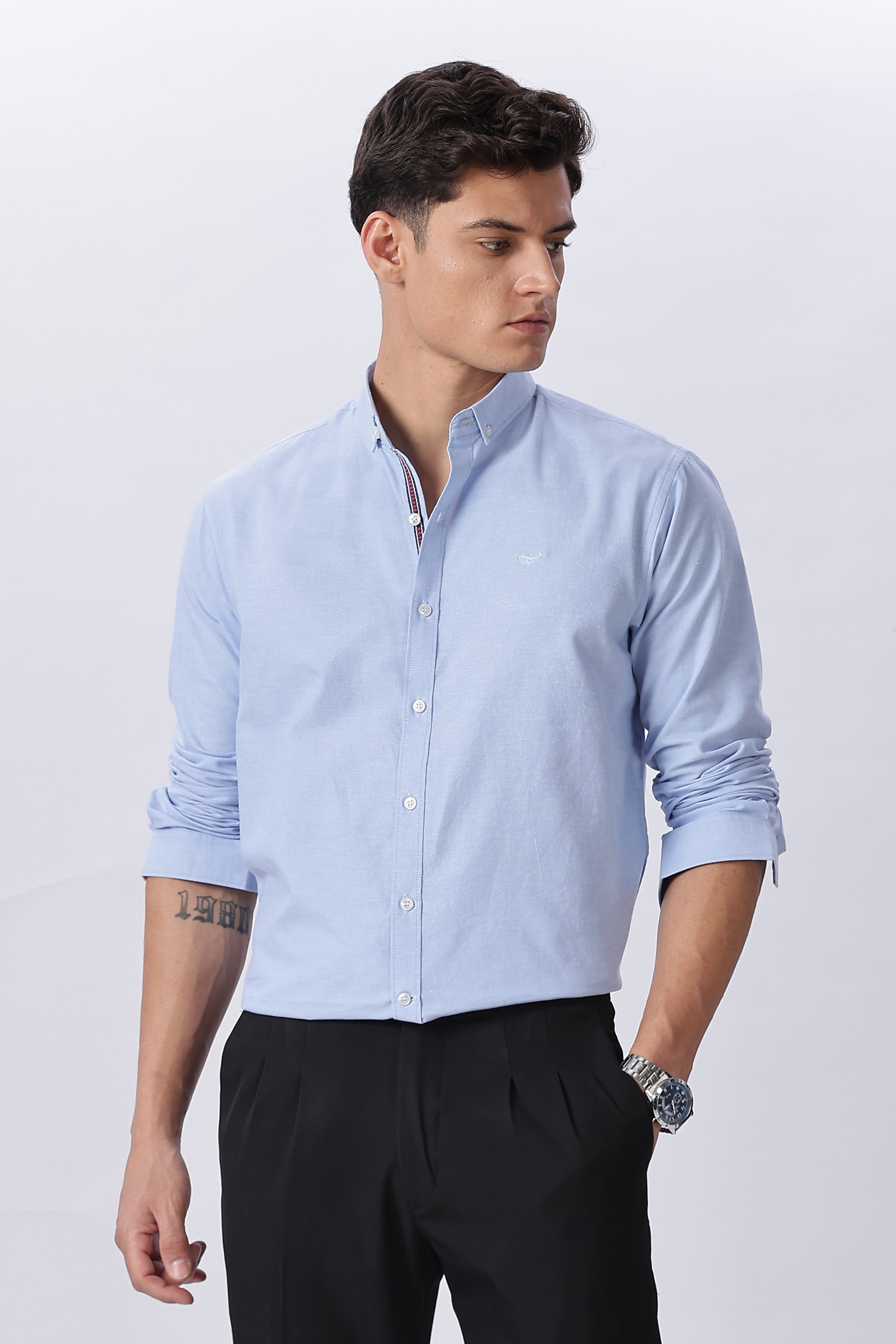 Classic Blue Pre-washed Oxford Shirt