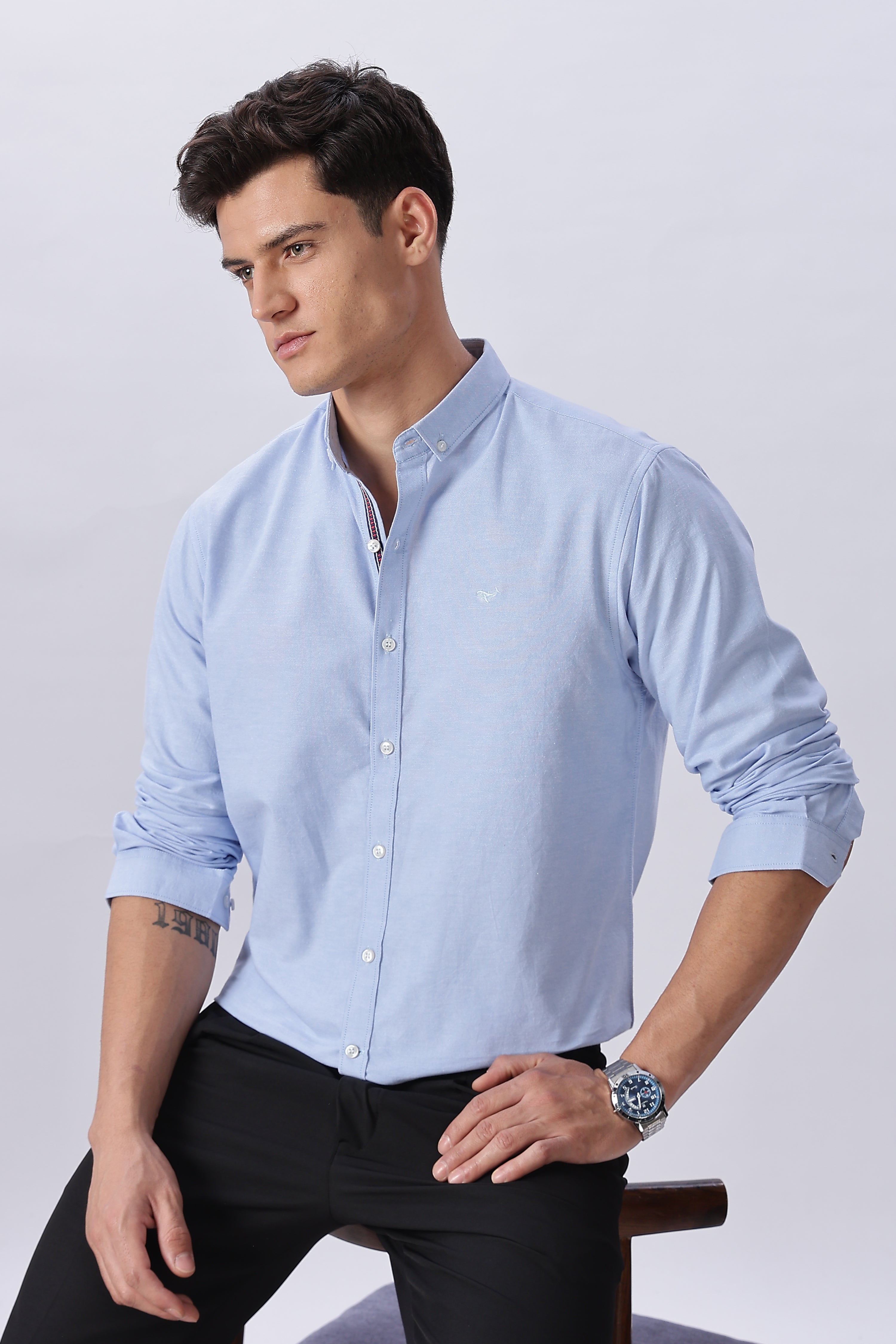 Classic Blue Pre-washed Oxford Shirt