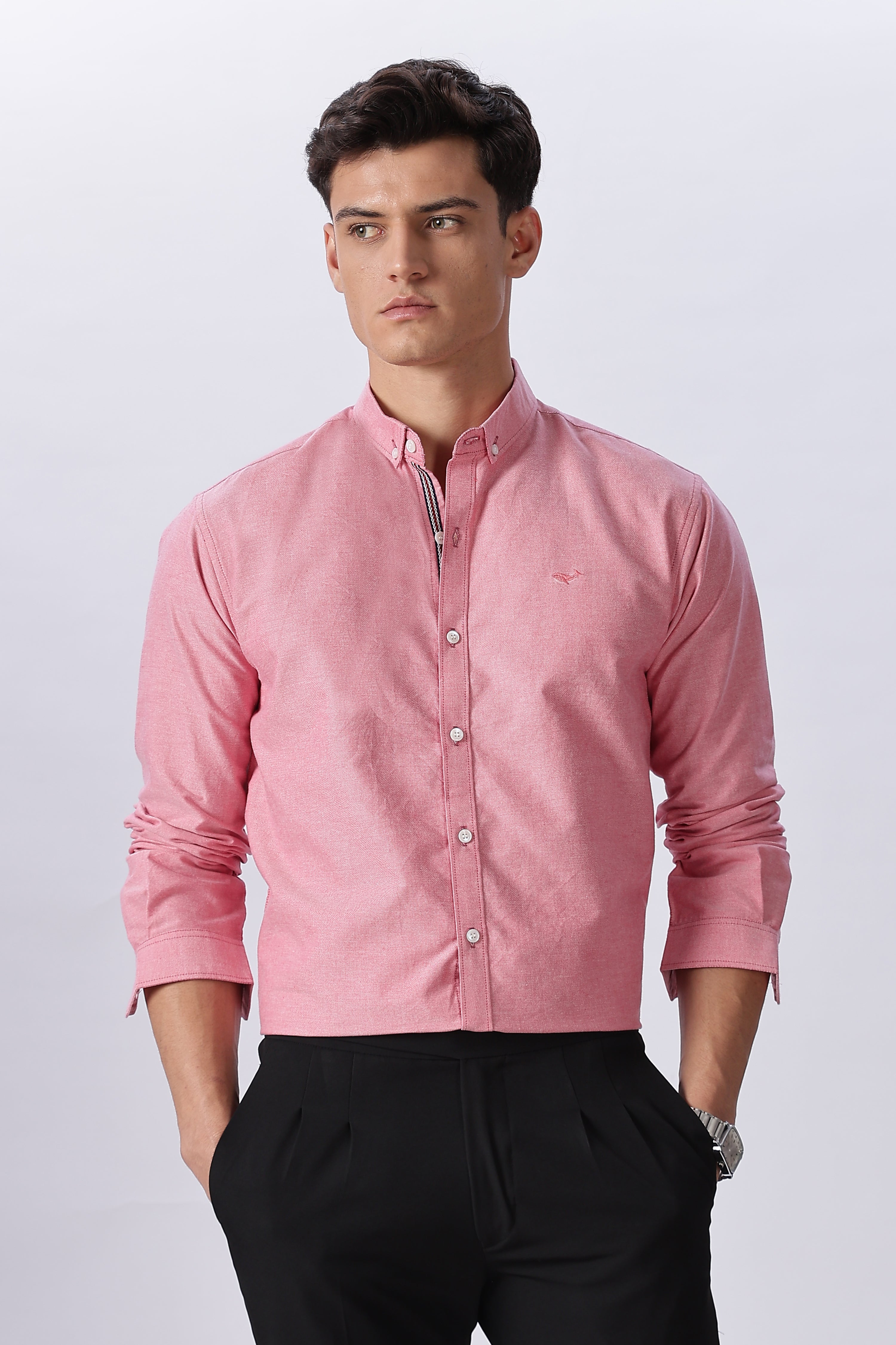 Coral Rose Pre-washed Oxford Shirt