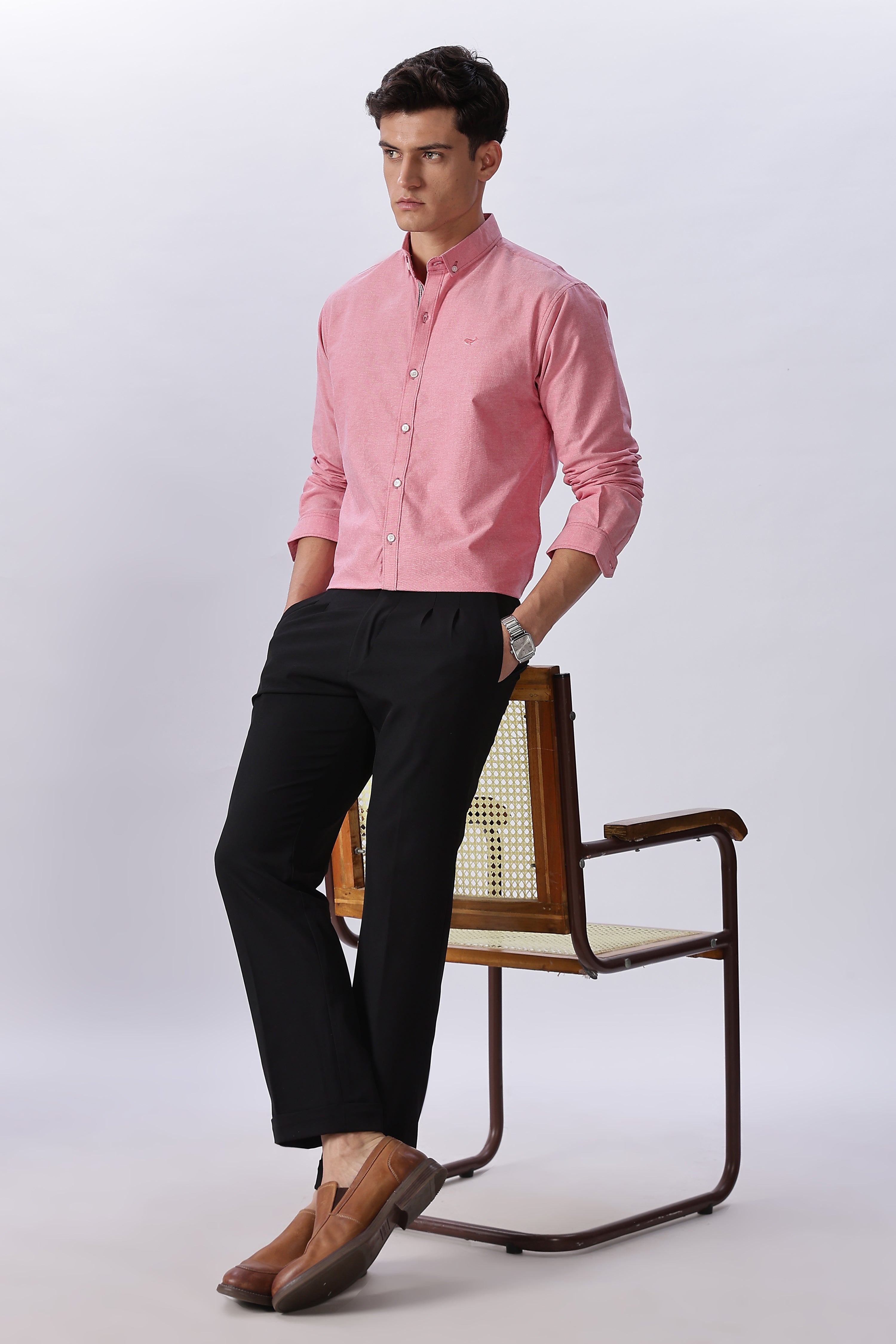 Coral Rose Pre-washed Oxford Shirt