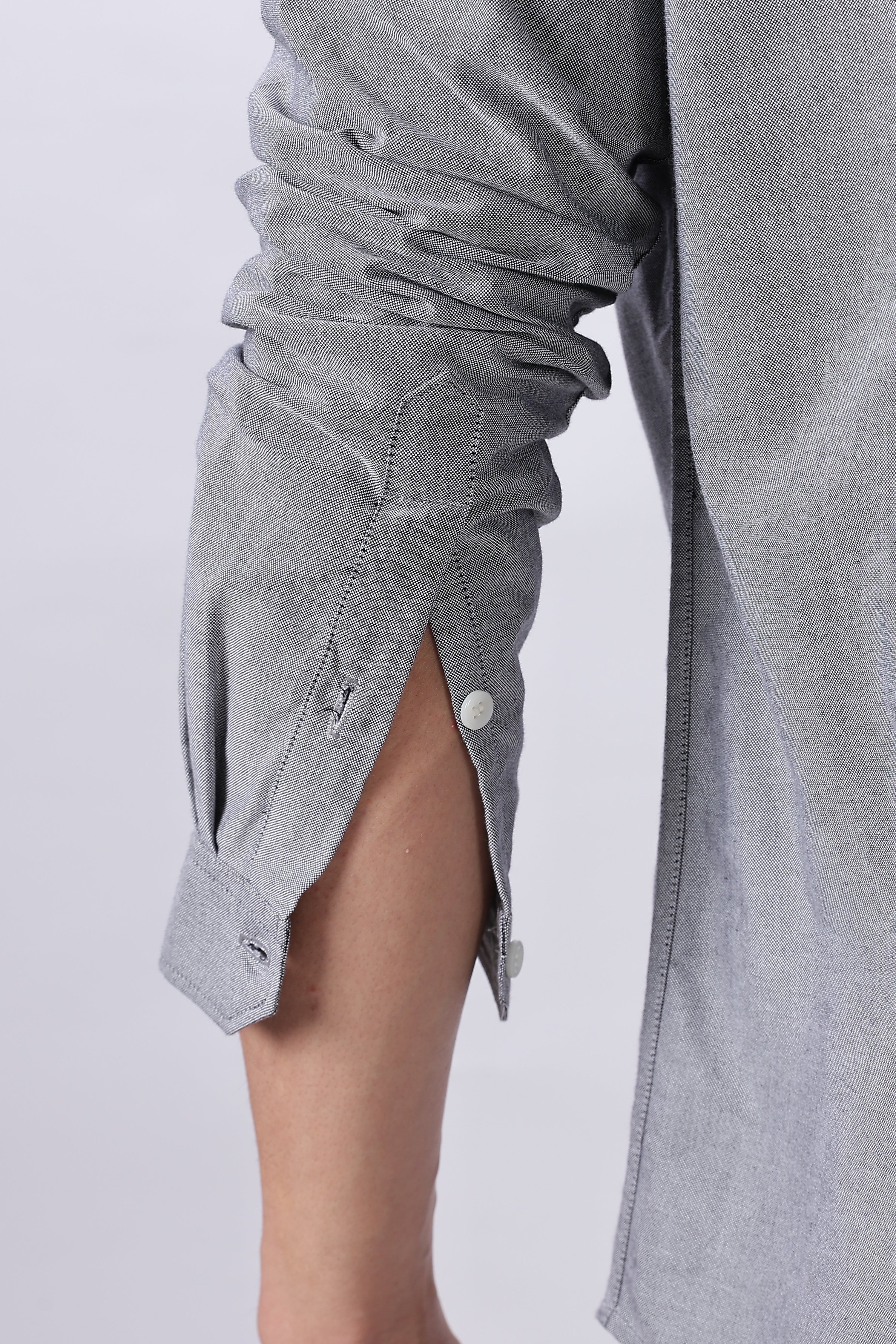 Milan Grey Pre-washed Oxford Shirt