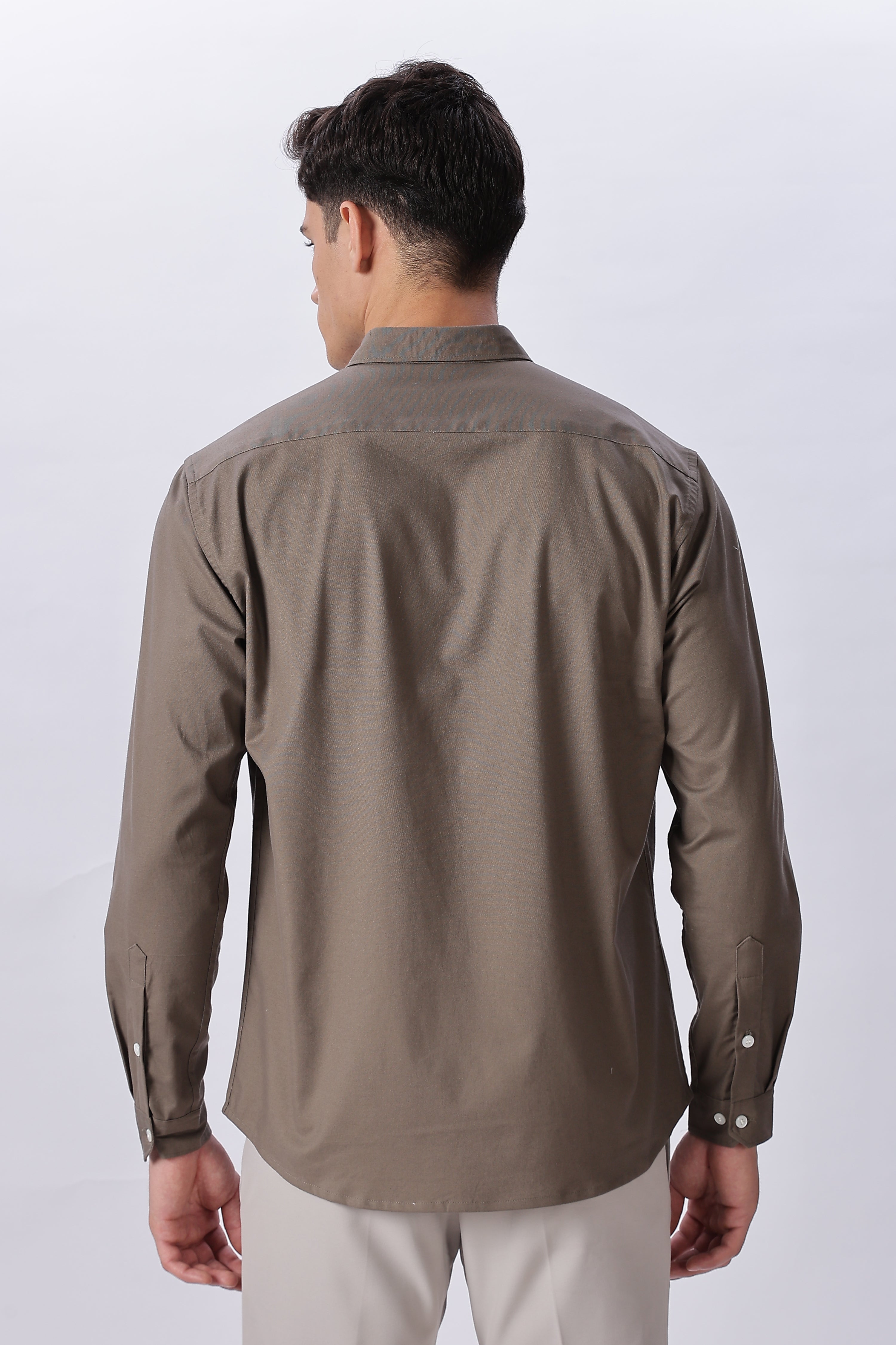 Granada Olive Pre-washed Oxford Shirt