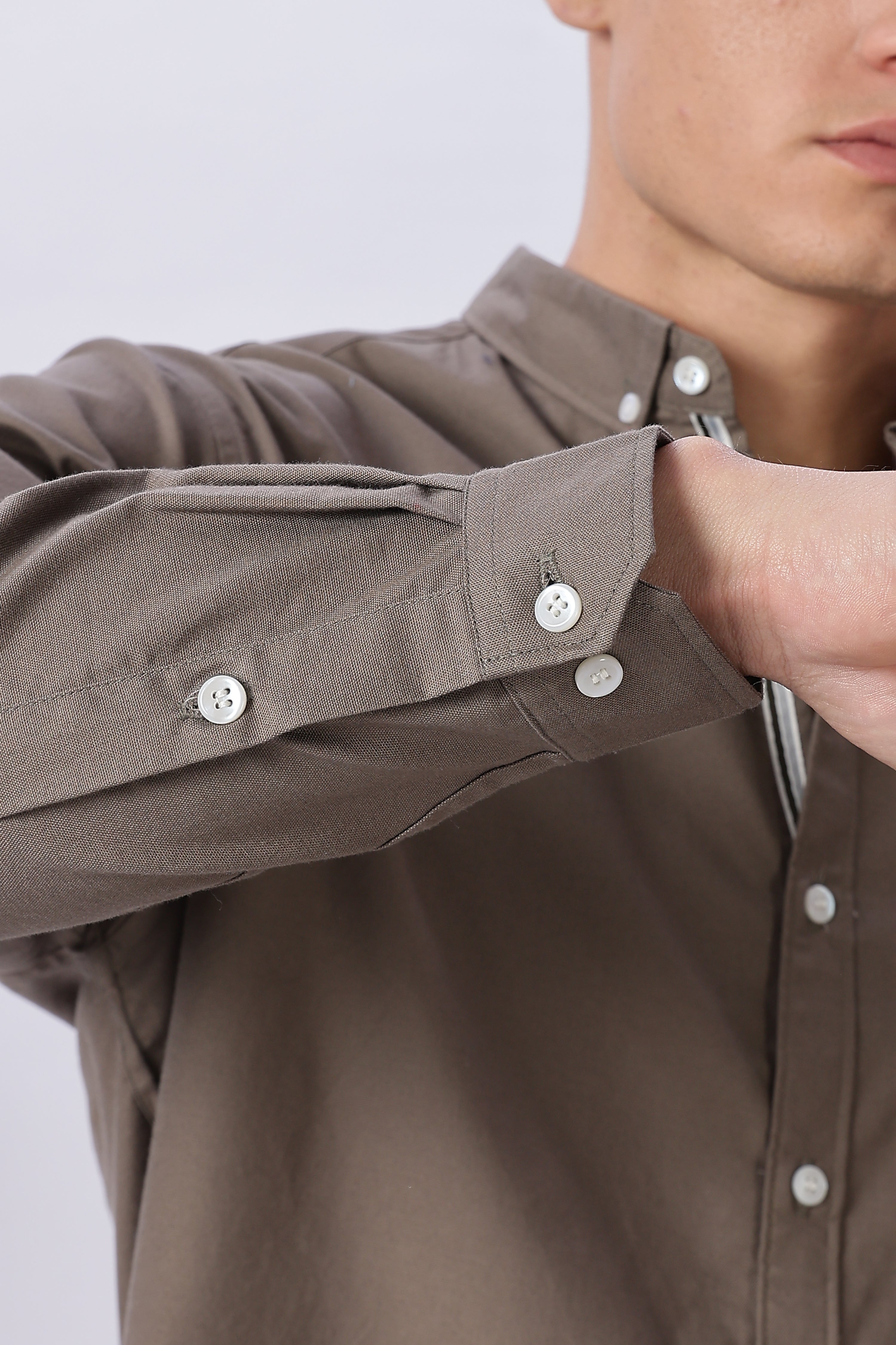 Granada Olive Pre-washed Oxford Shirt