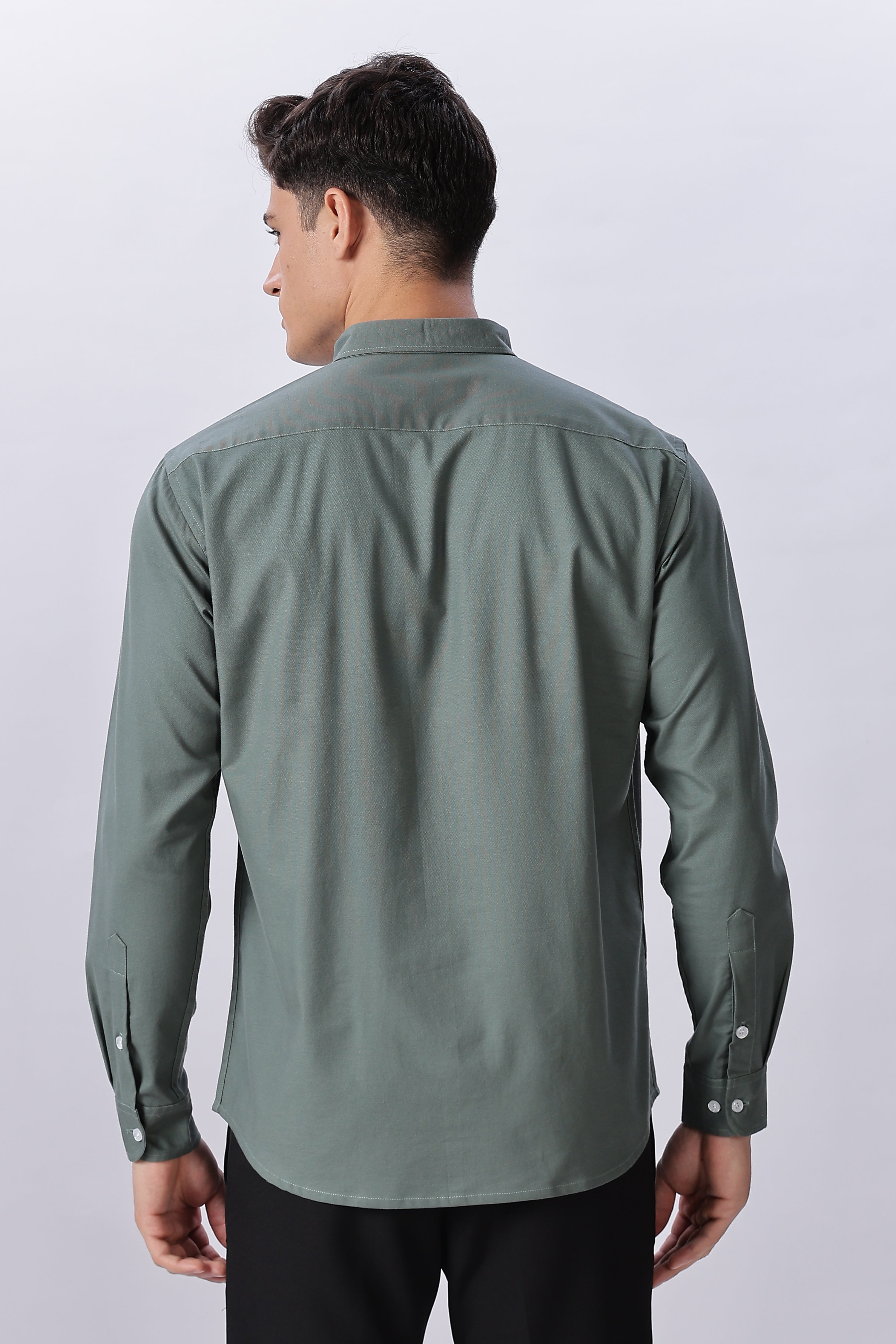 Olive Mist Pre-washed Oxford Shirt