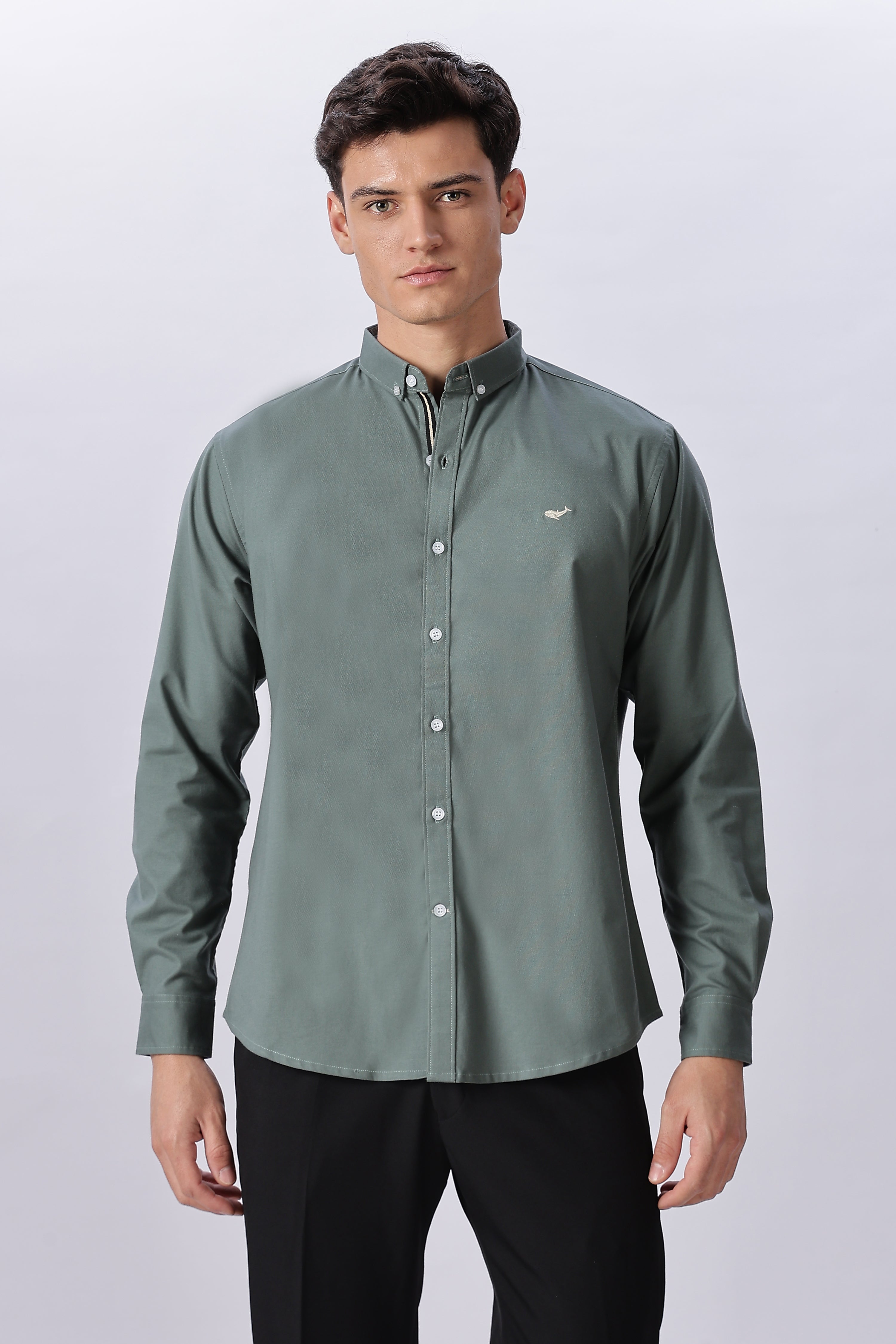 Olive Mist Pre-washed Oxford Shirt