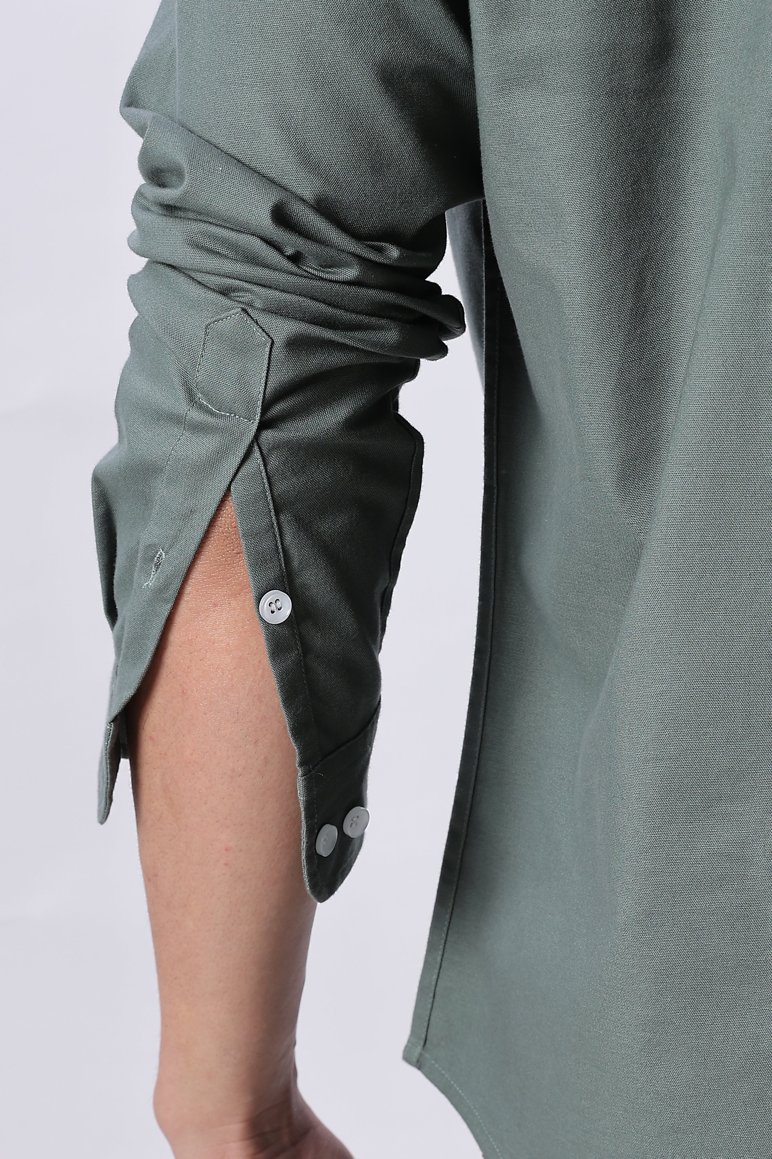 Olive Mist Pre-washed Oxford Shirt