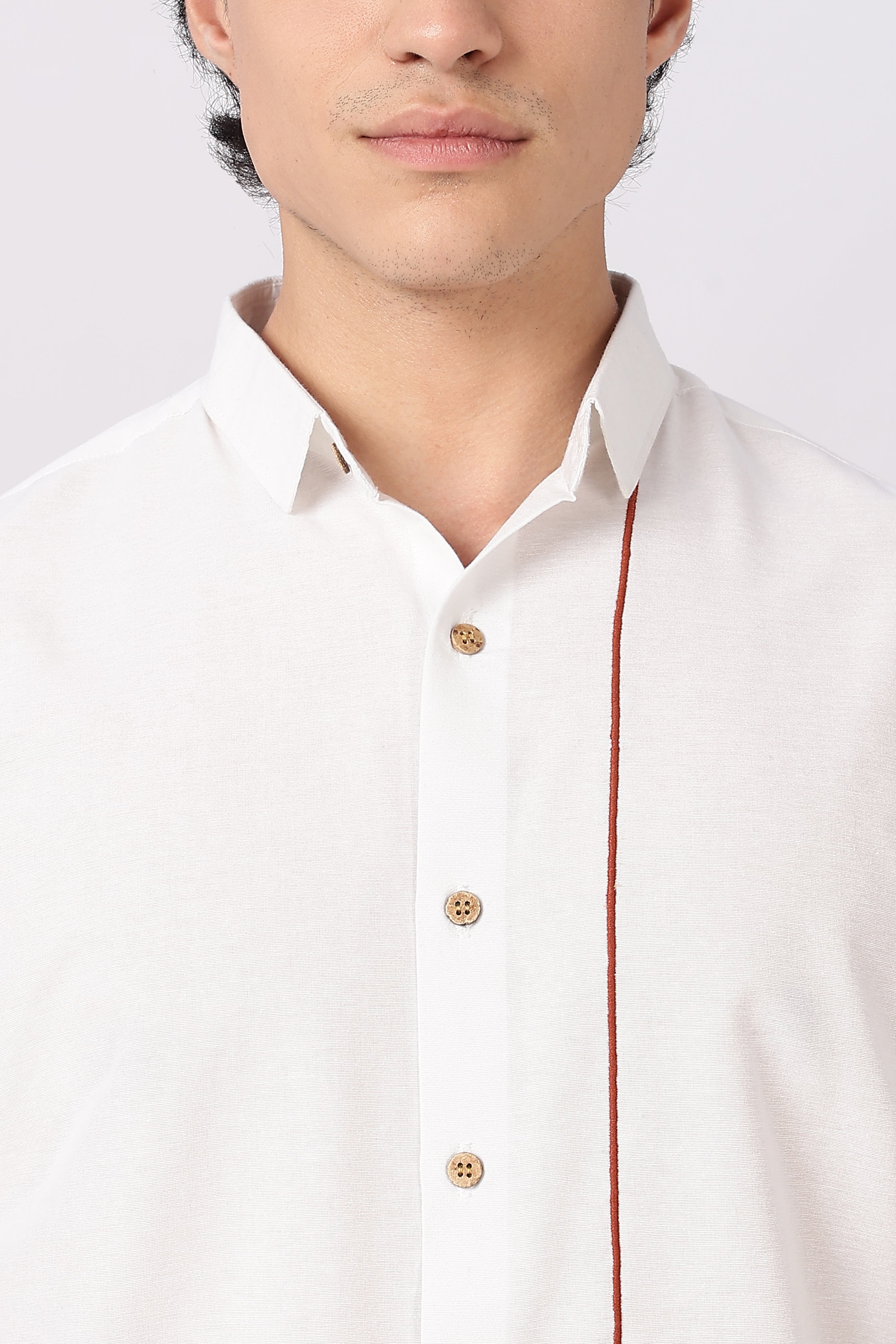 Signature Line Hamptons Cotton Regular Fit White Embroidered Shirt