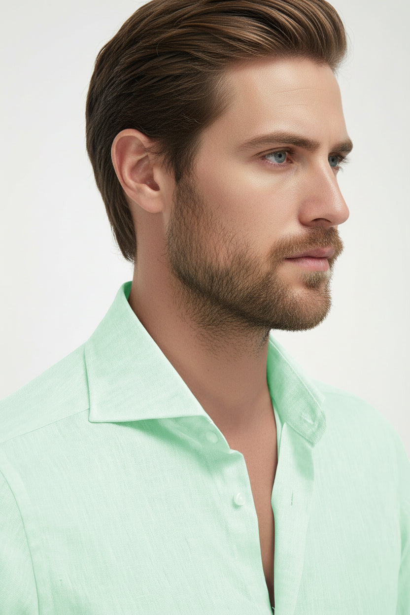Sea Mint 100% Linen 44 Lea Shirt