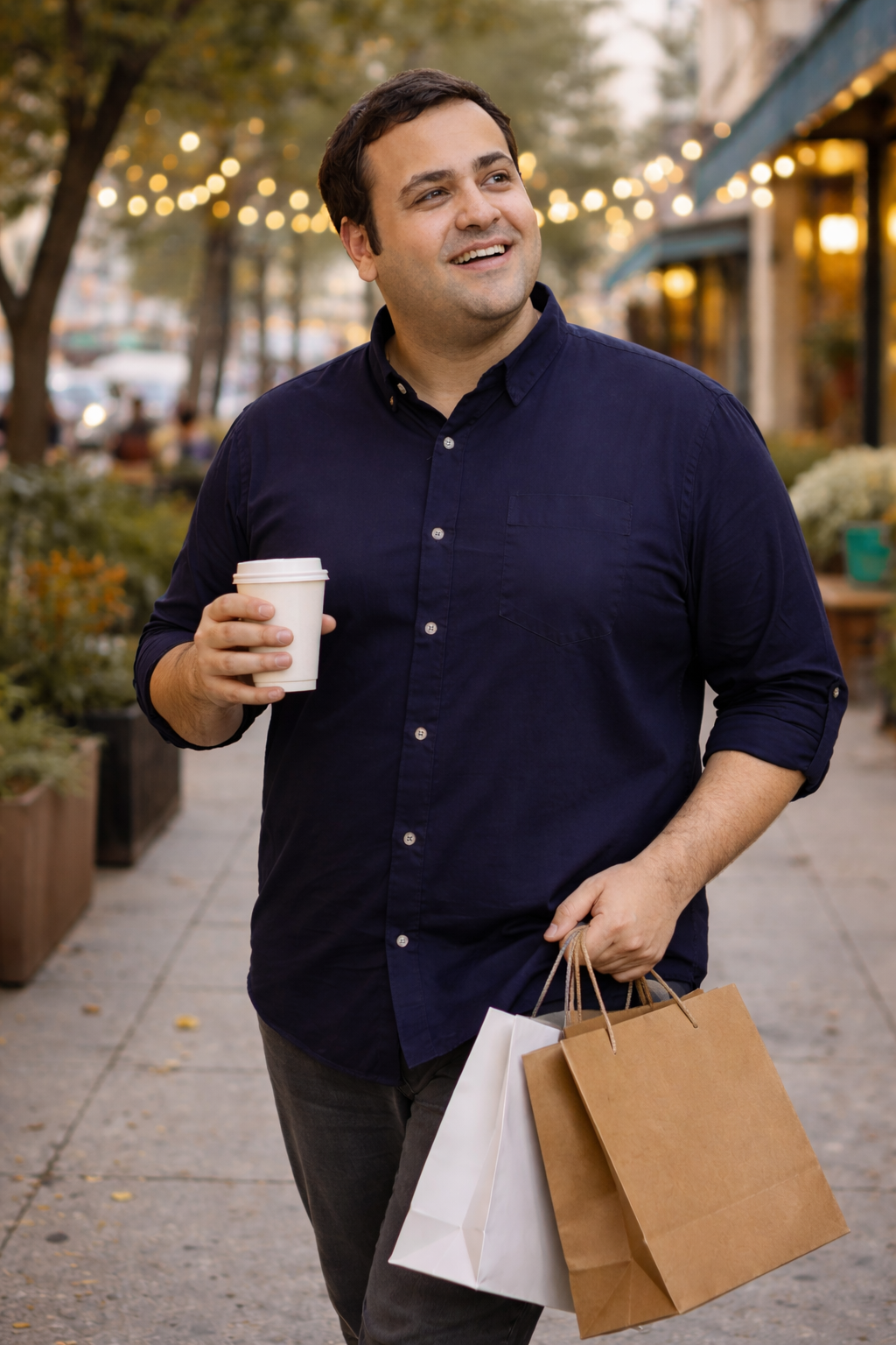 Midnight Stroll Cotton Regular Fit Blue Essential Shirt