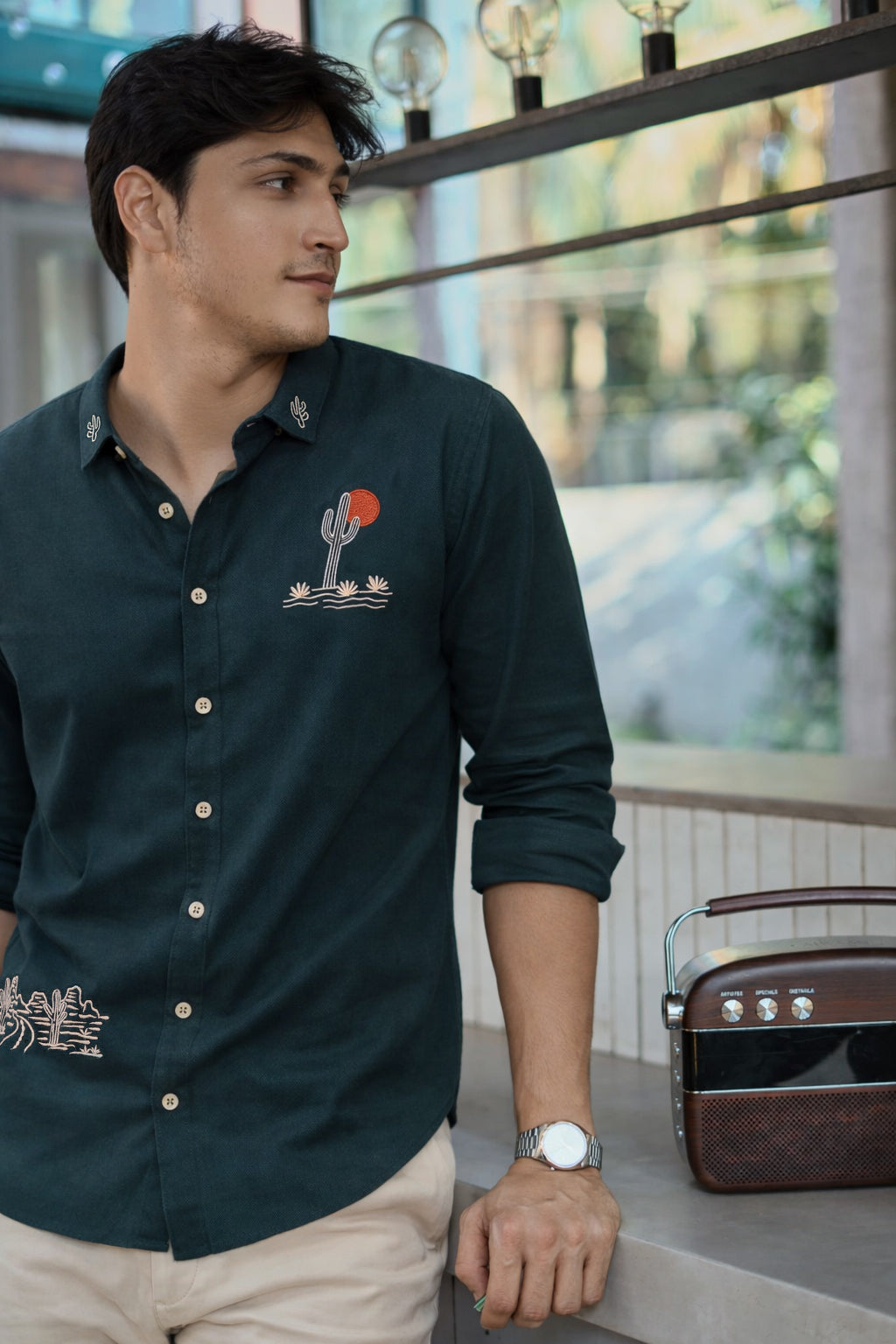 Sunset State of Mind Embroidered Cotton Shirt