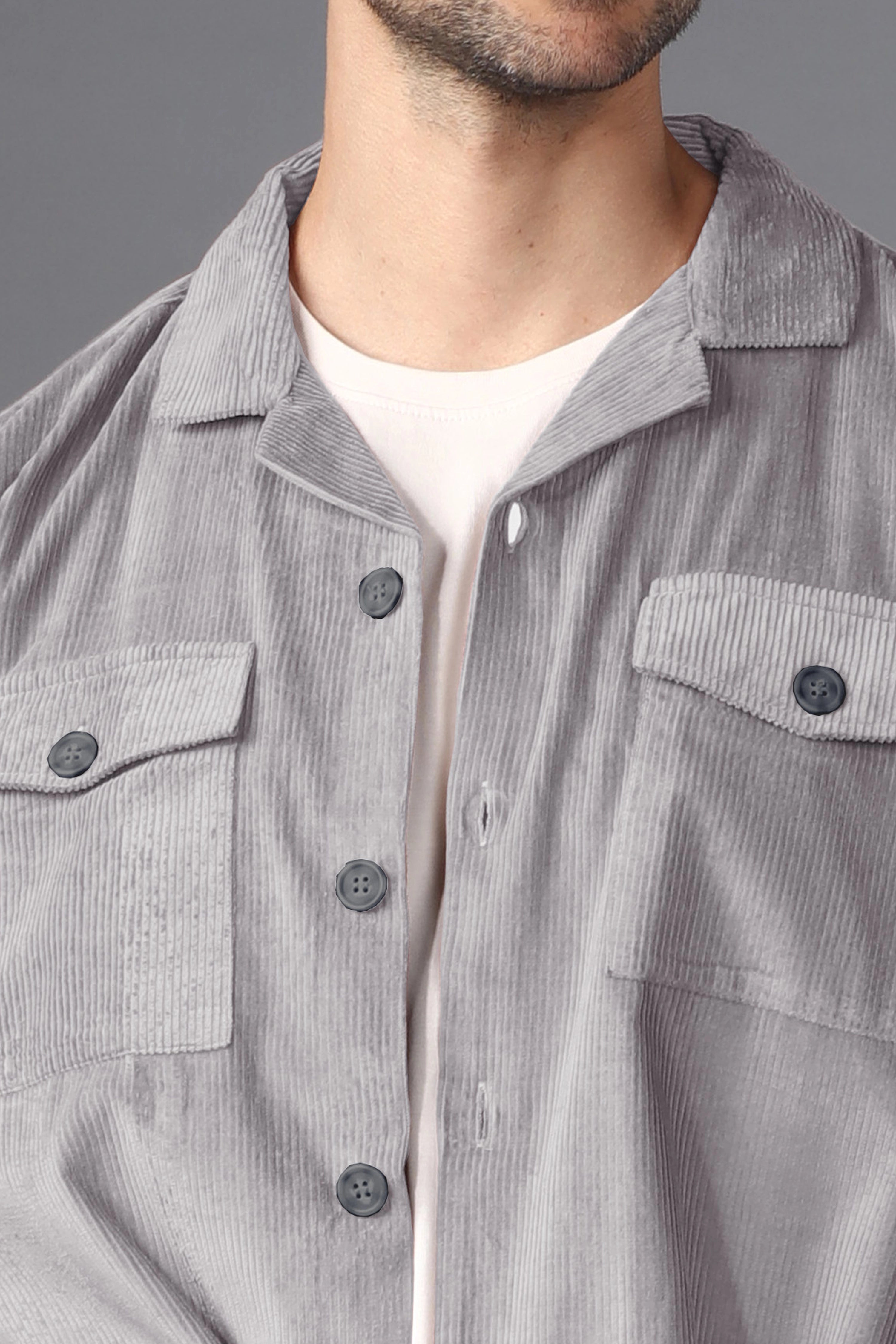 Copenhagen Grey Corduroy Overshirt