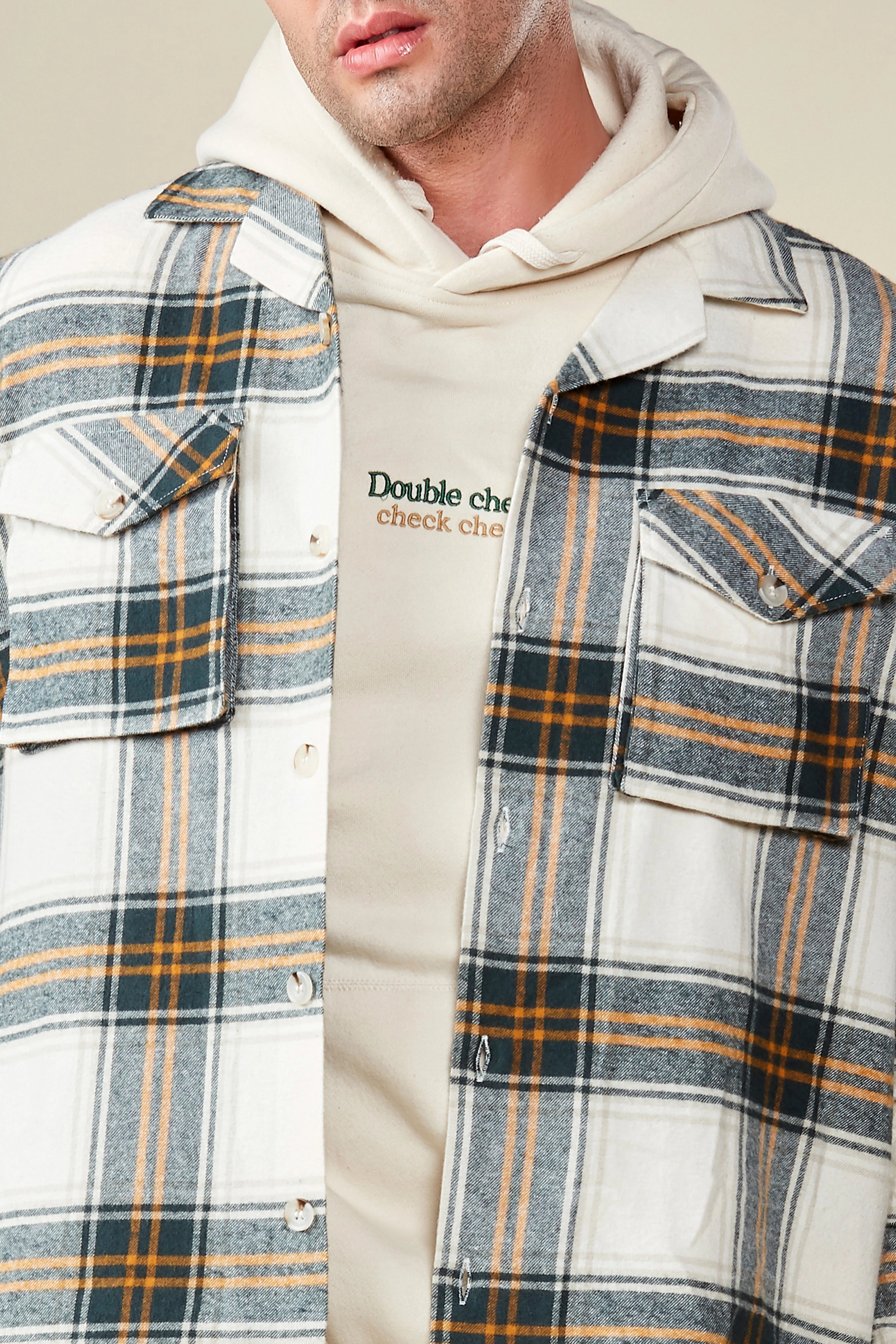 New York Beige Flannel Overshirt