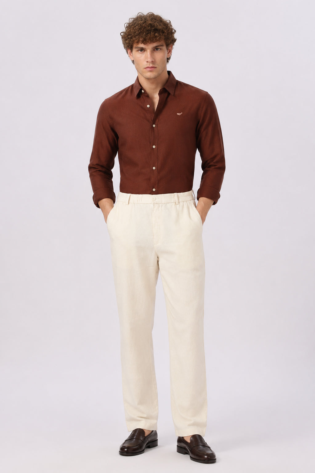 Brown 100% Linen Cotton Co-ordinated Outfits for Men