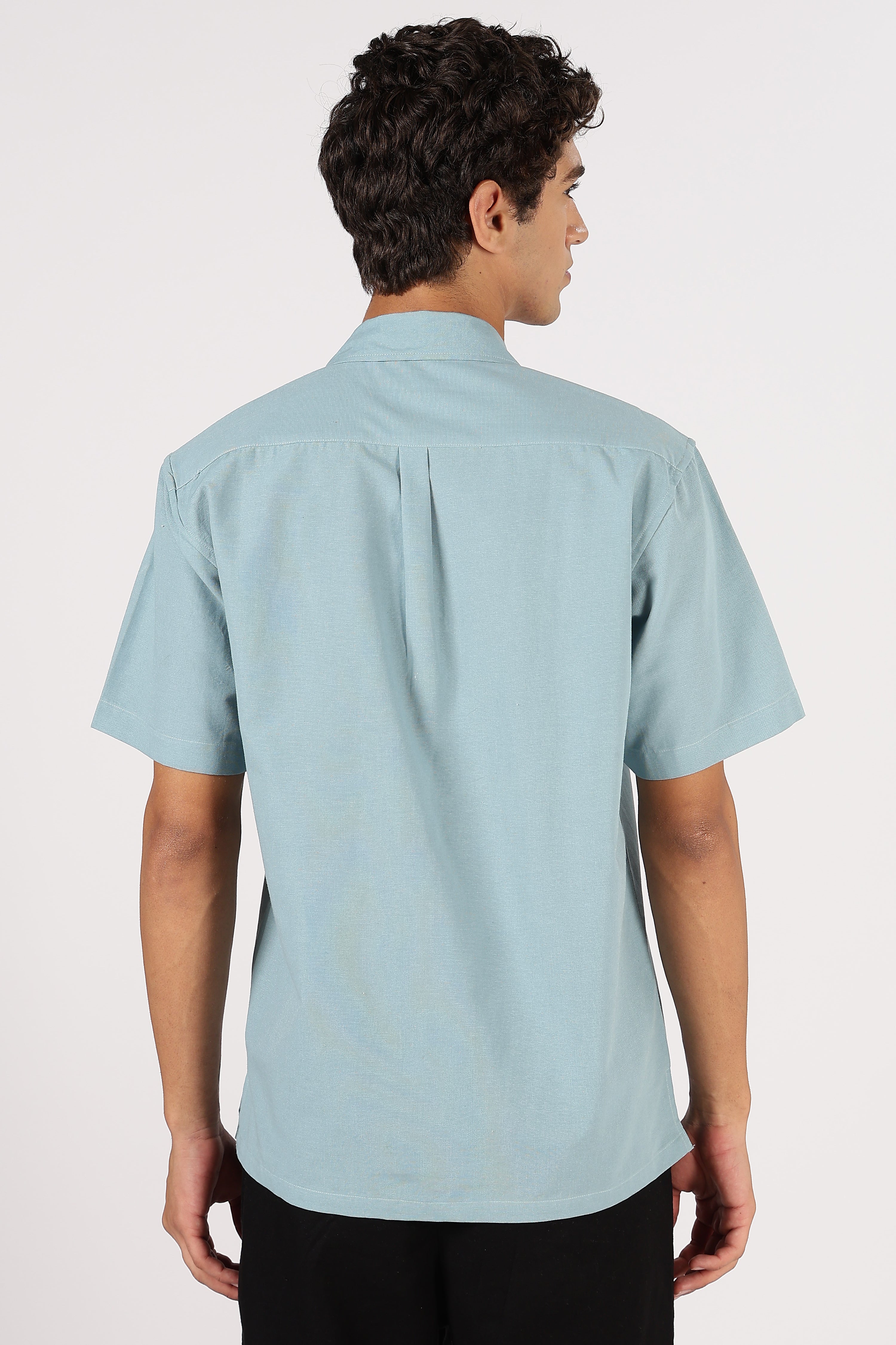 Seafoam Ocean Voyager Cotton Box Fit Sky Printed Shirt
