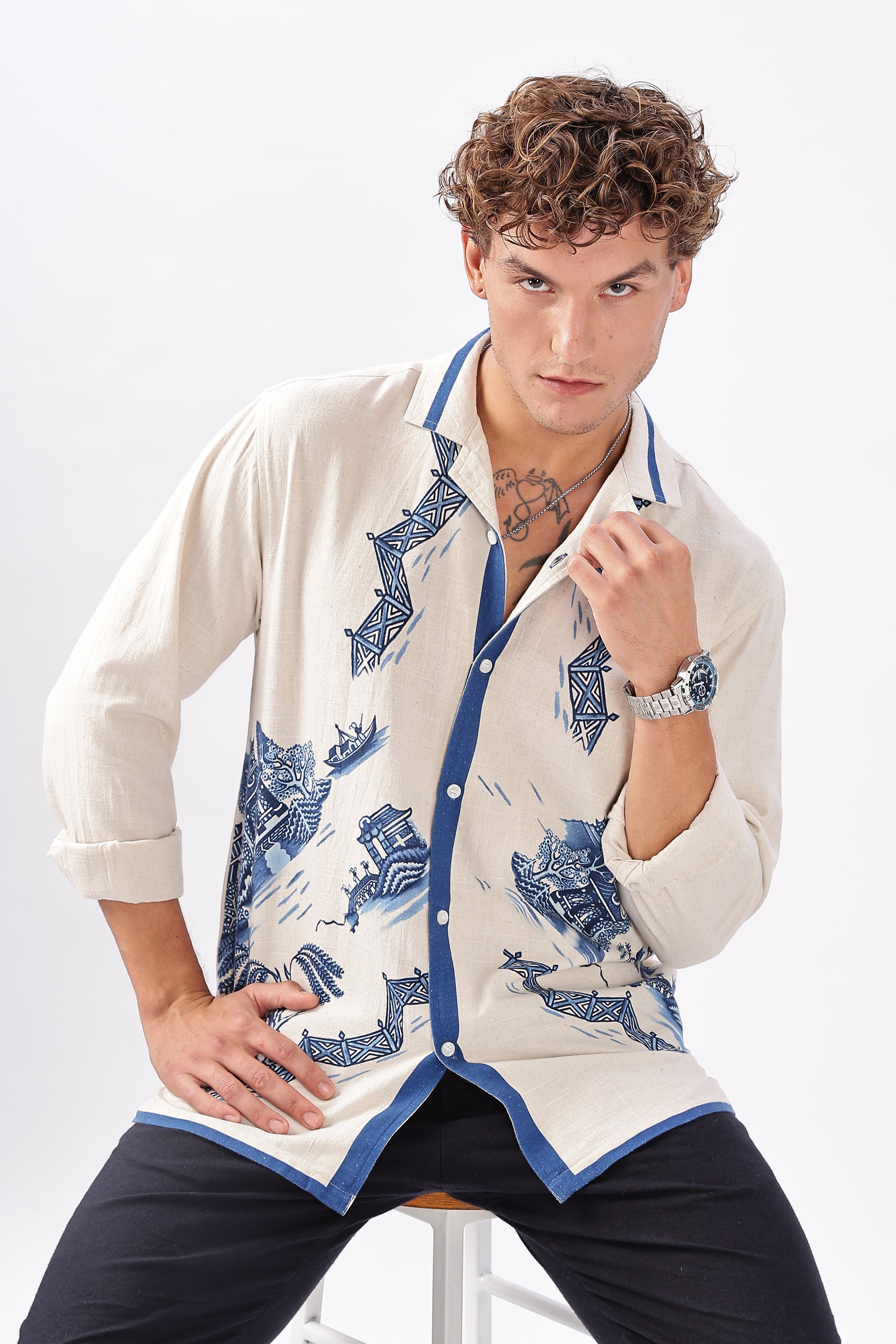 Somewhere Between Kyoto & Kochi Printed Shirt