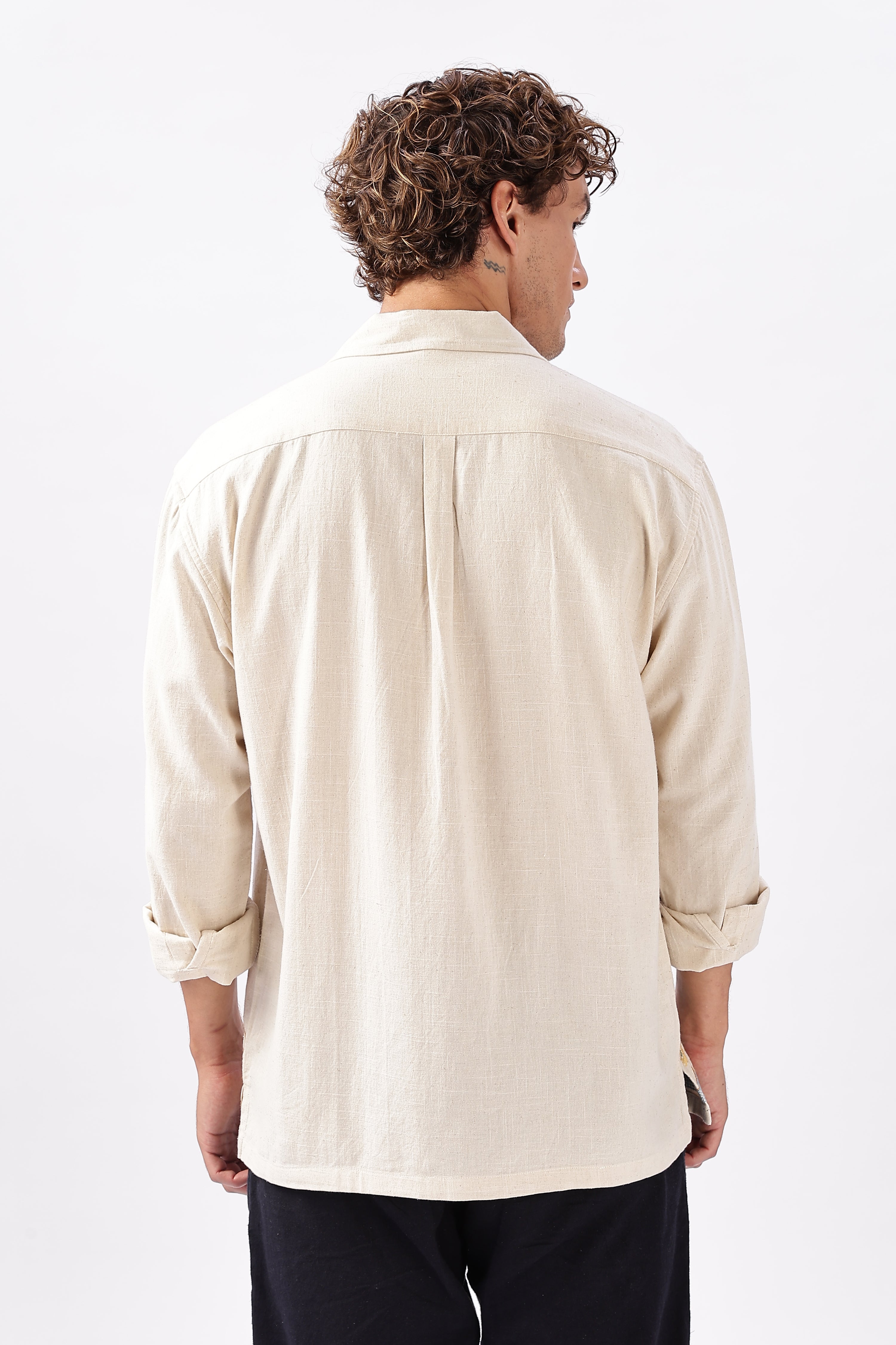 Bloomfield Lane Cotton Linen Embroidered Floral Shirt
