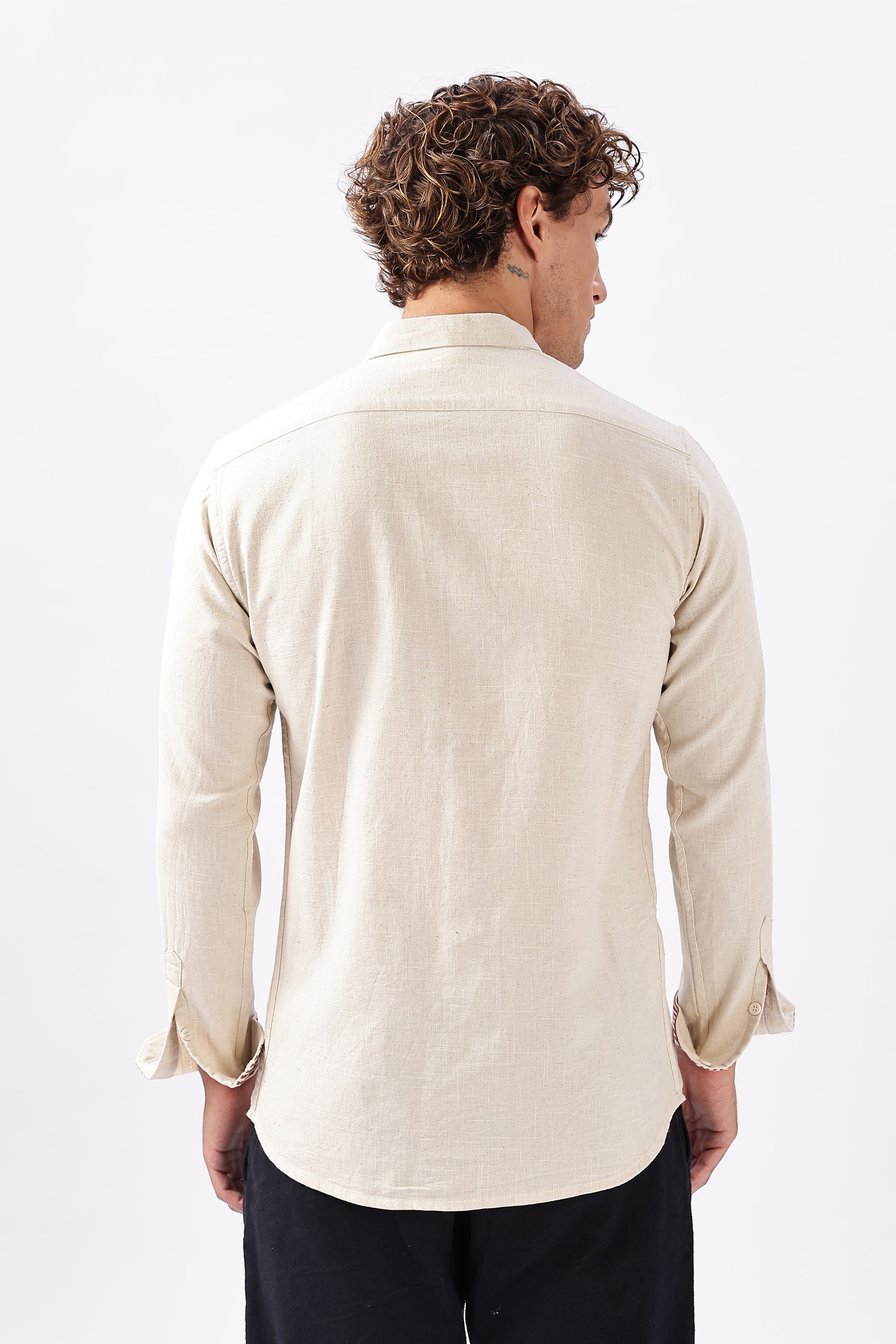 Caribbean Coast Beige Embroidered Shirt