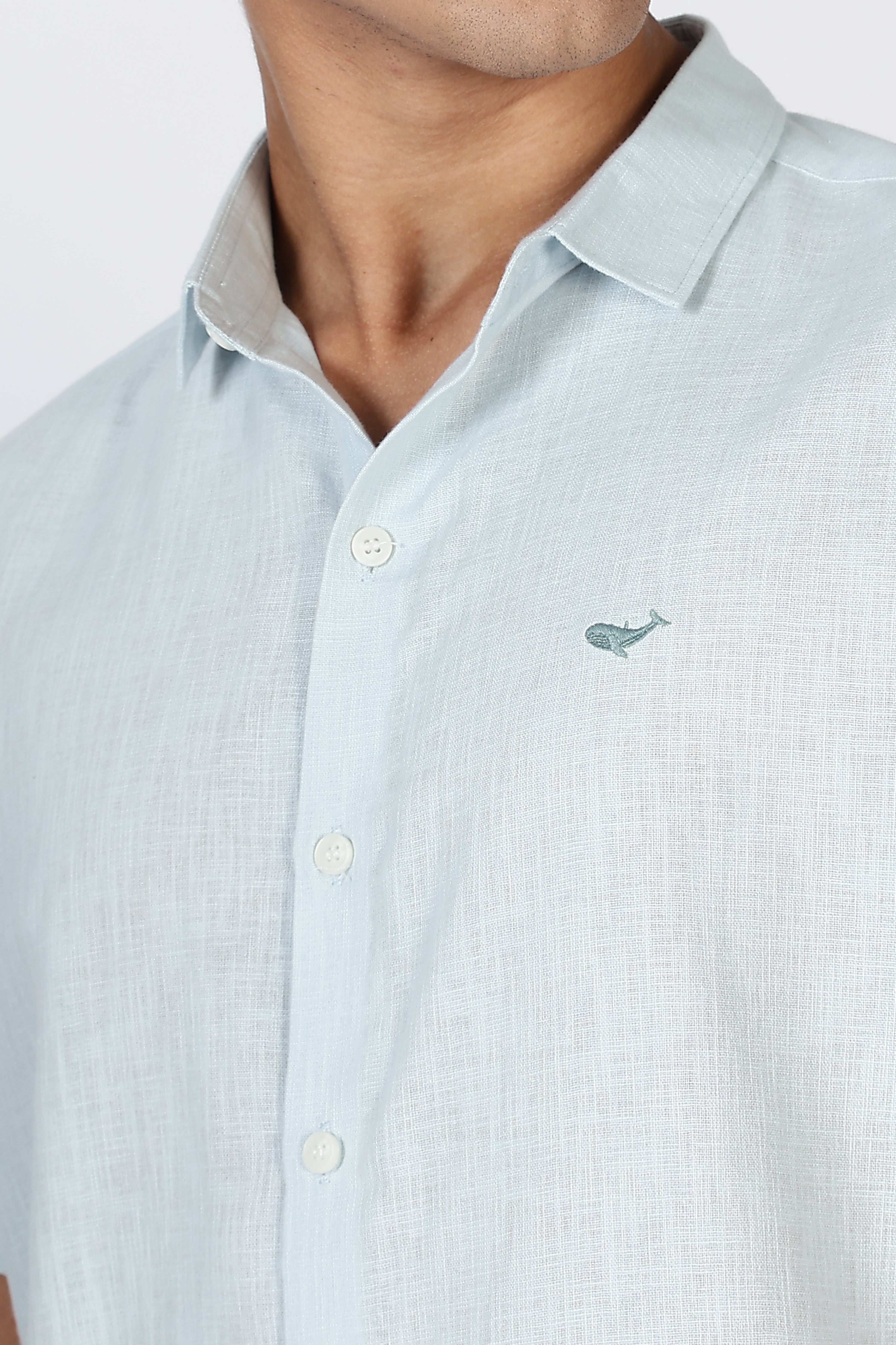 Coastal Drift Cotton-Linen Half-Sleeve Shirt