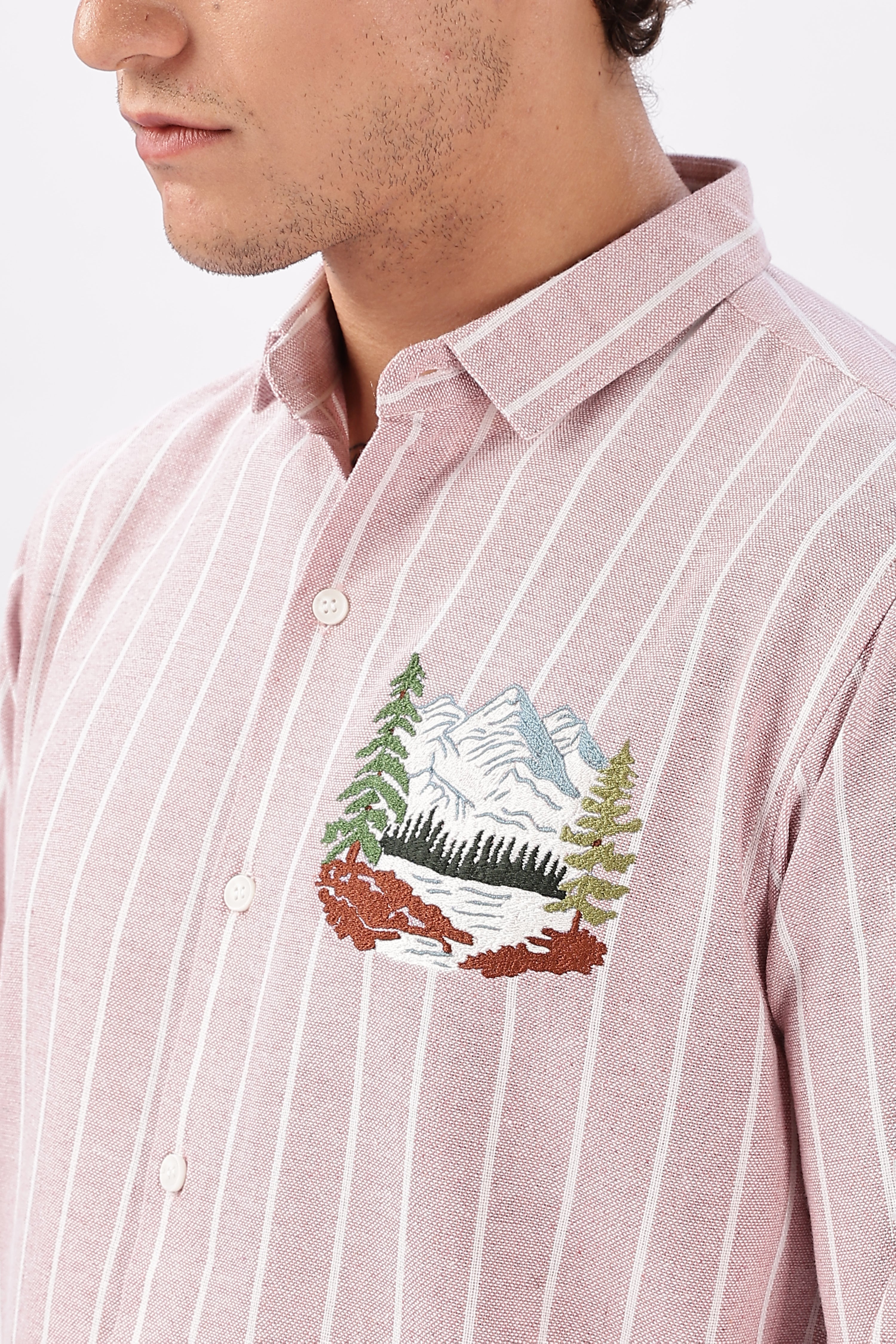 The Peaks & Pinstripes Embroidered Shirt