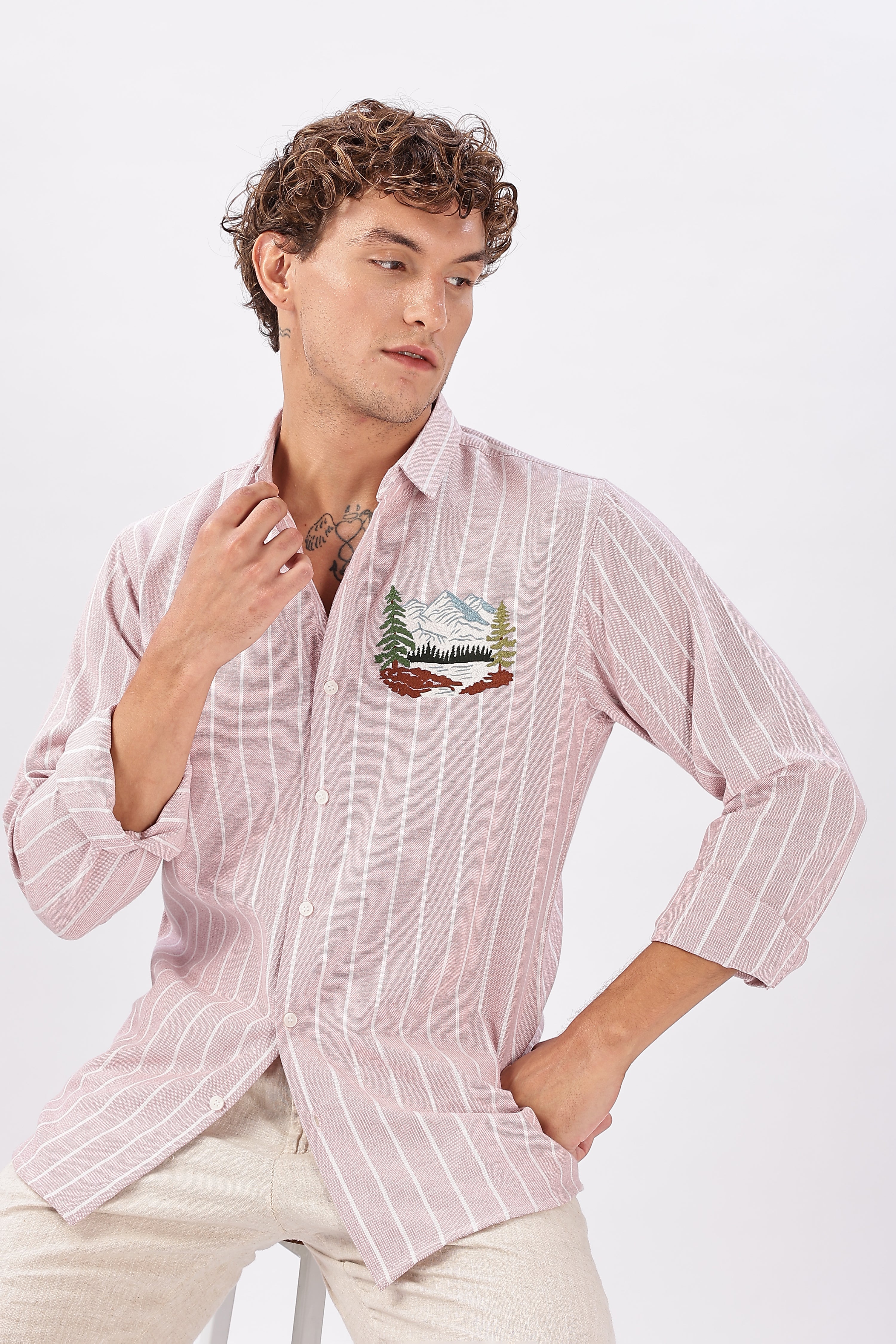 The Peaks & Pinstripes Embroidered Shirt
