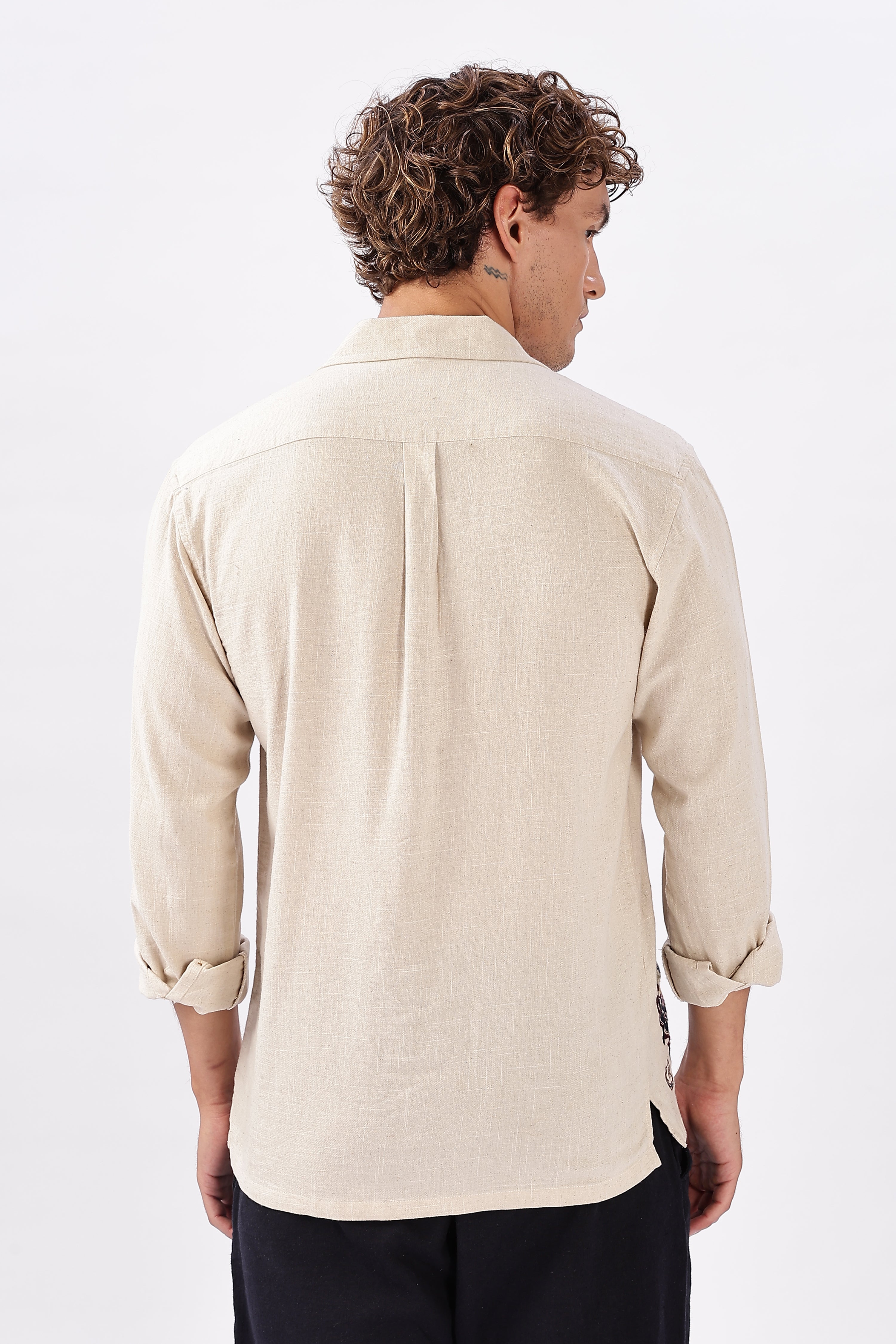 Folklore Siesta Cotton Linen Embroidered Shirt