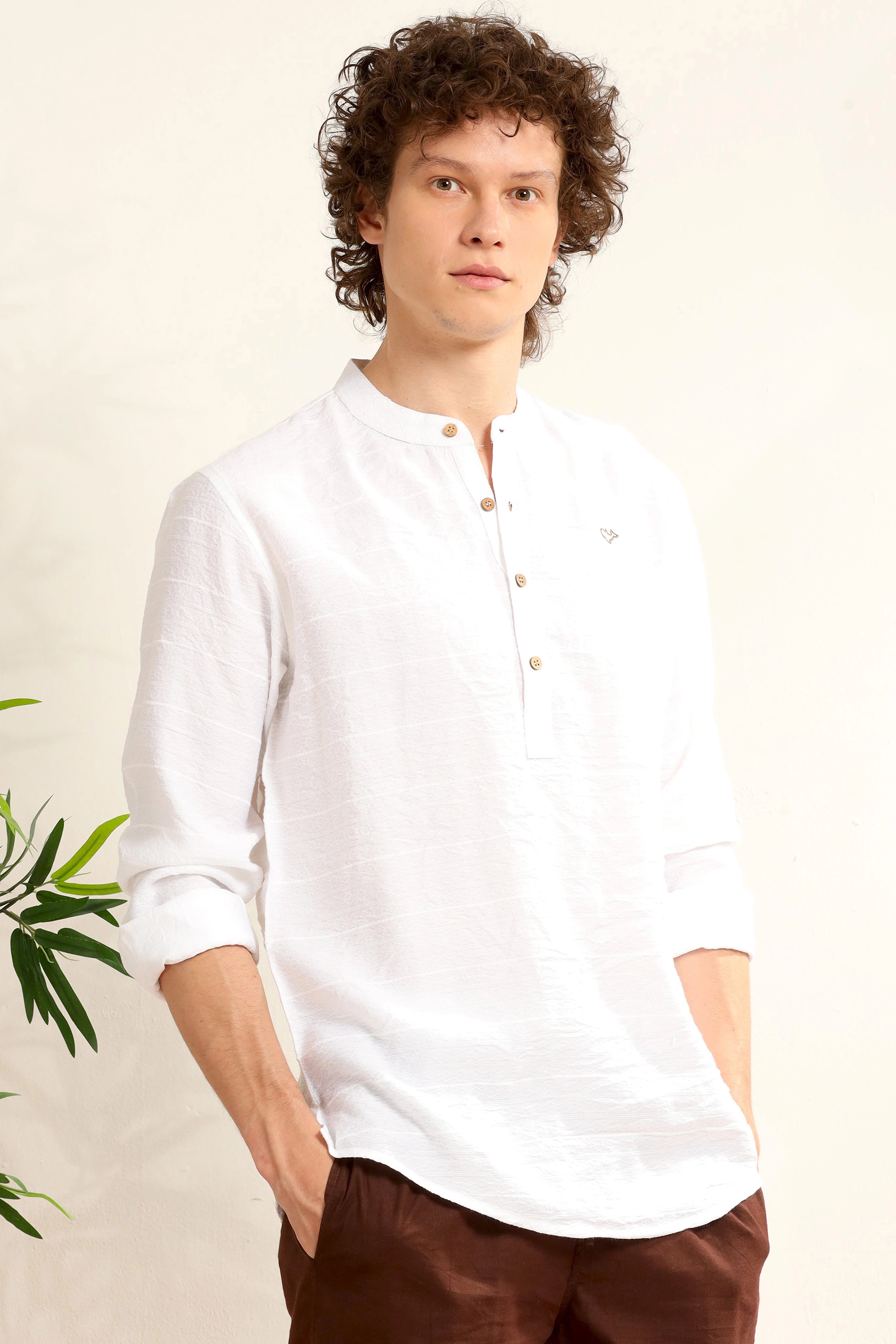 Fresh White Henley Shirt
