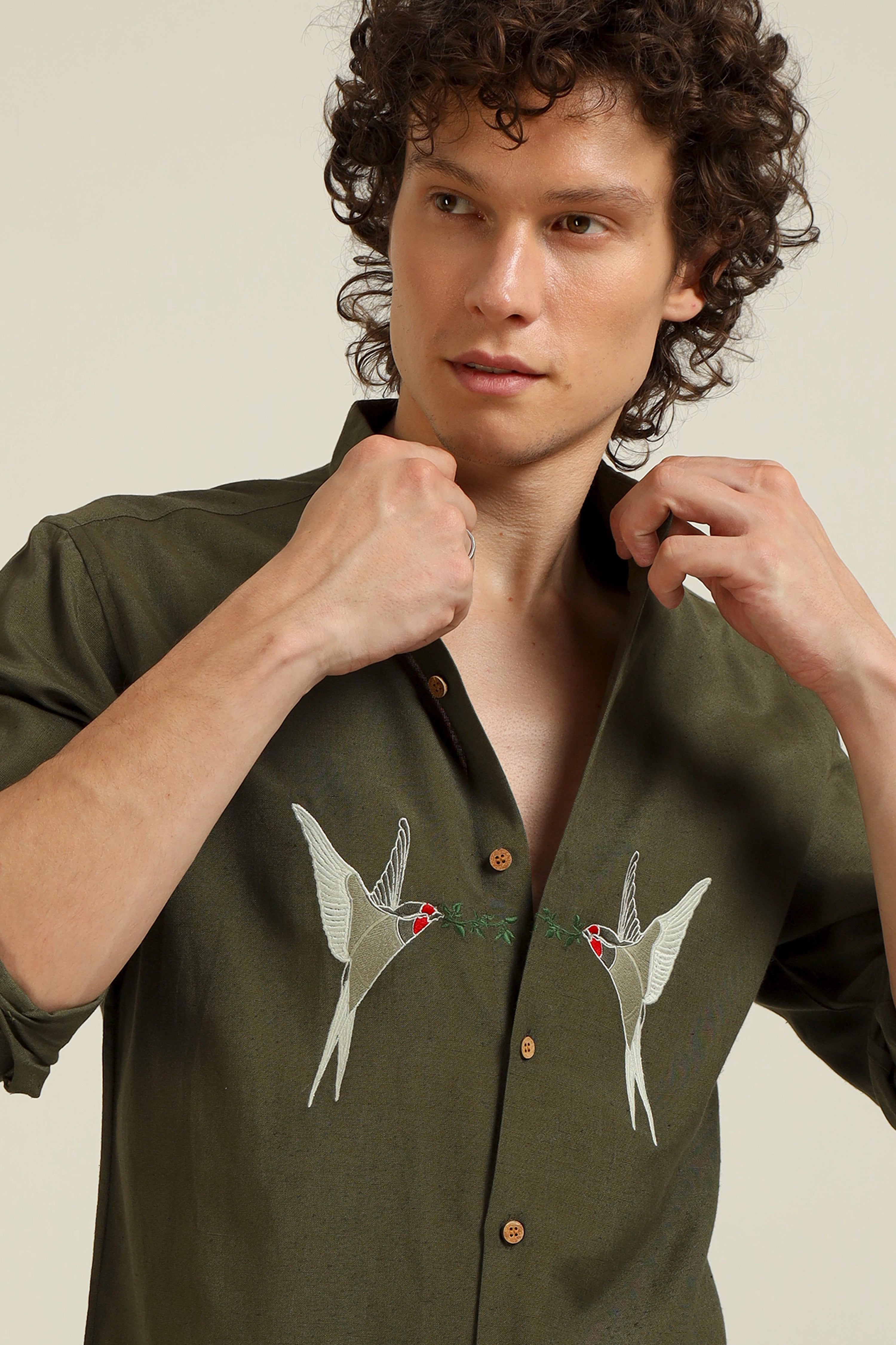 Founder's Fav Embroidery Linen Shirt