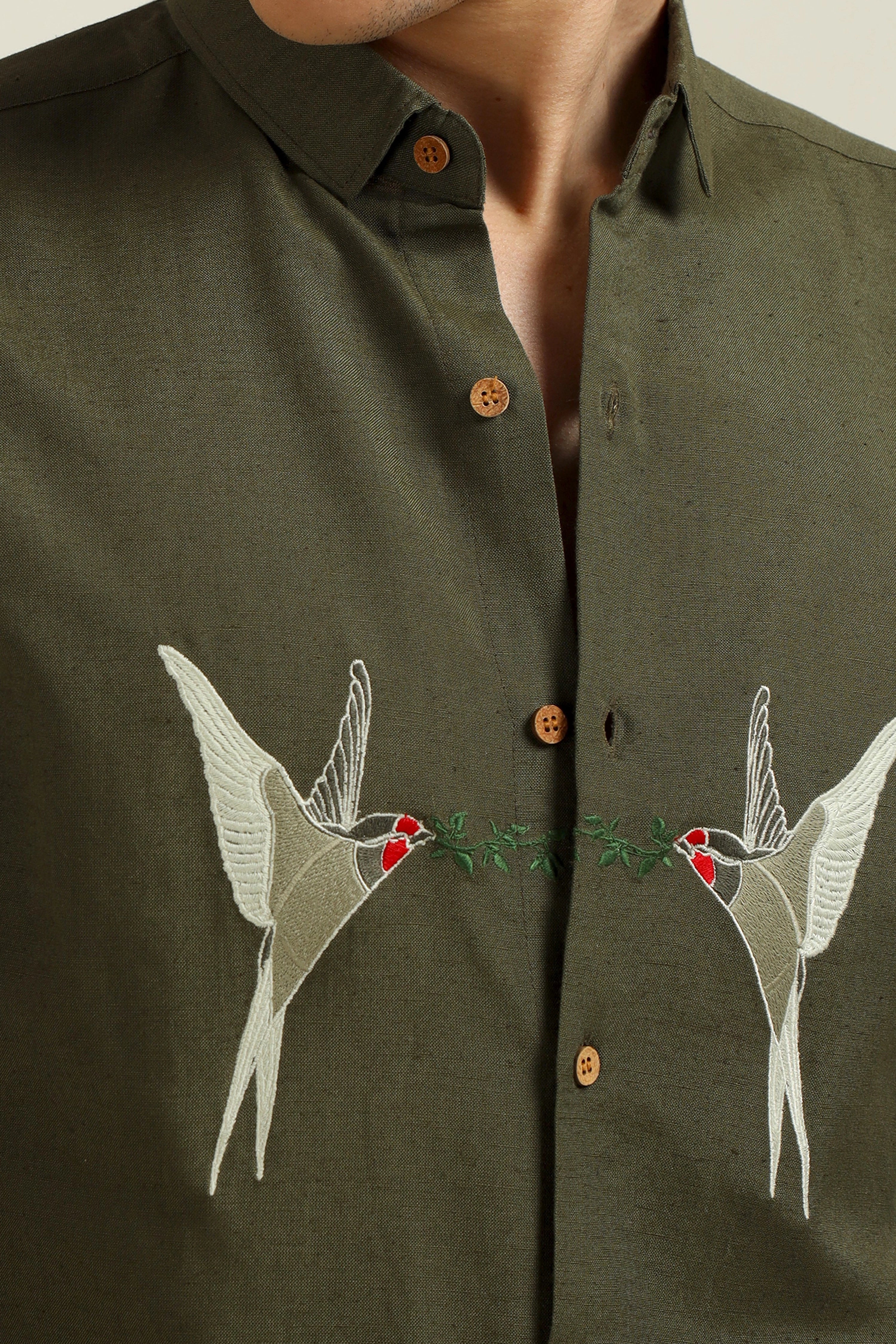 Founder's Fav Embroidery Linen Shirt