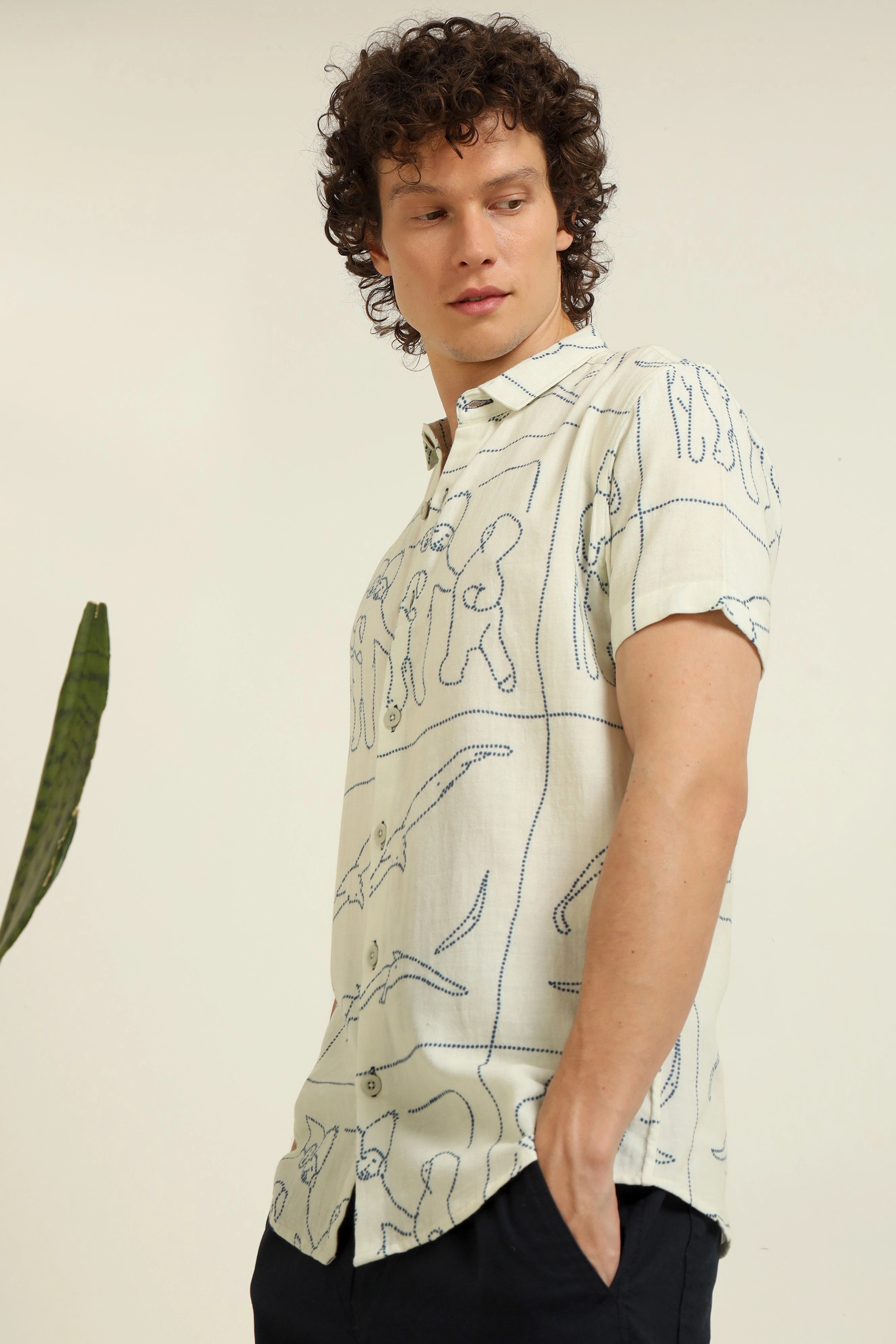 Evolution Print Cotton Shirt