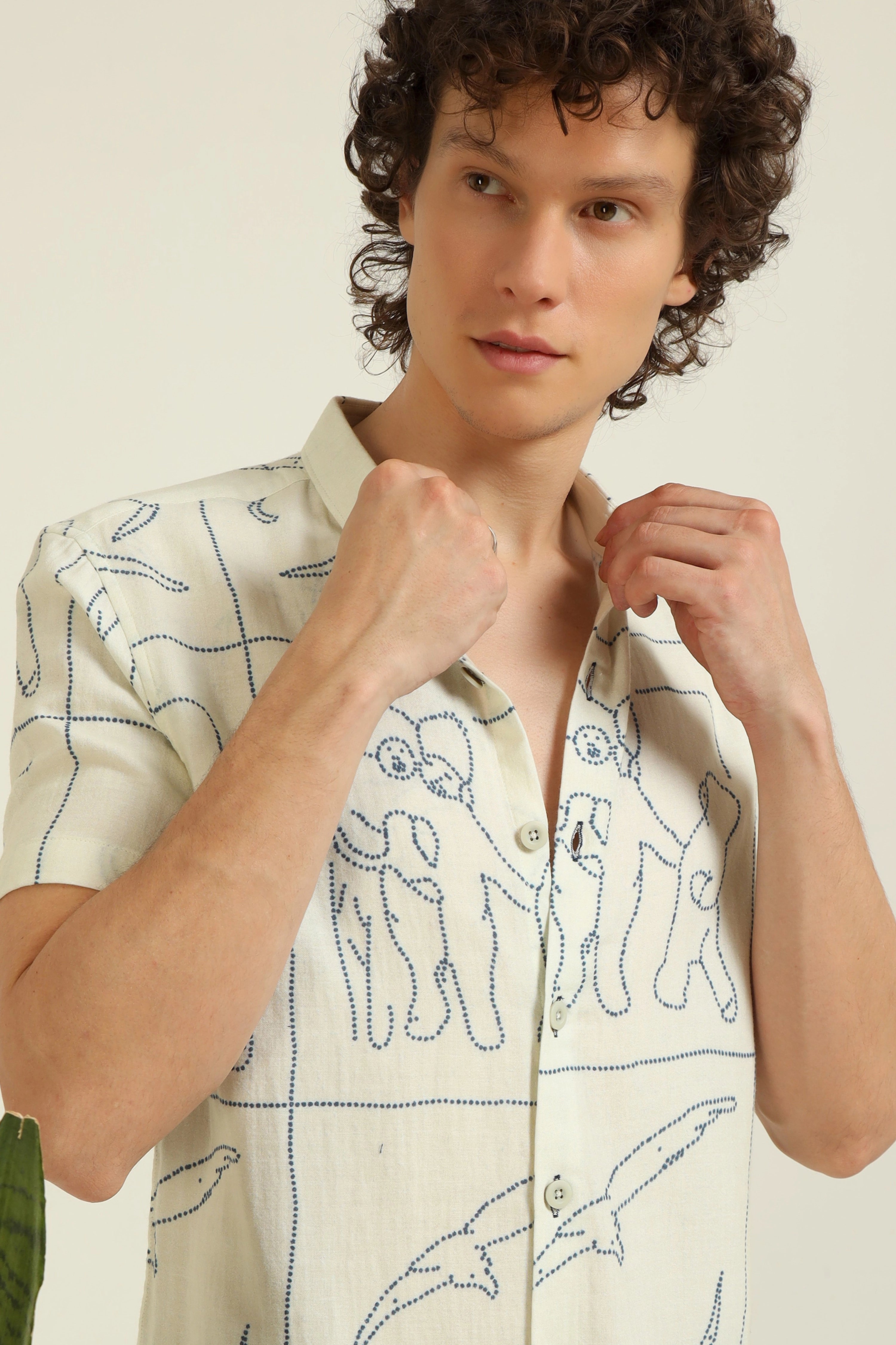 Evolution Print Cotton Shirt