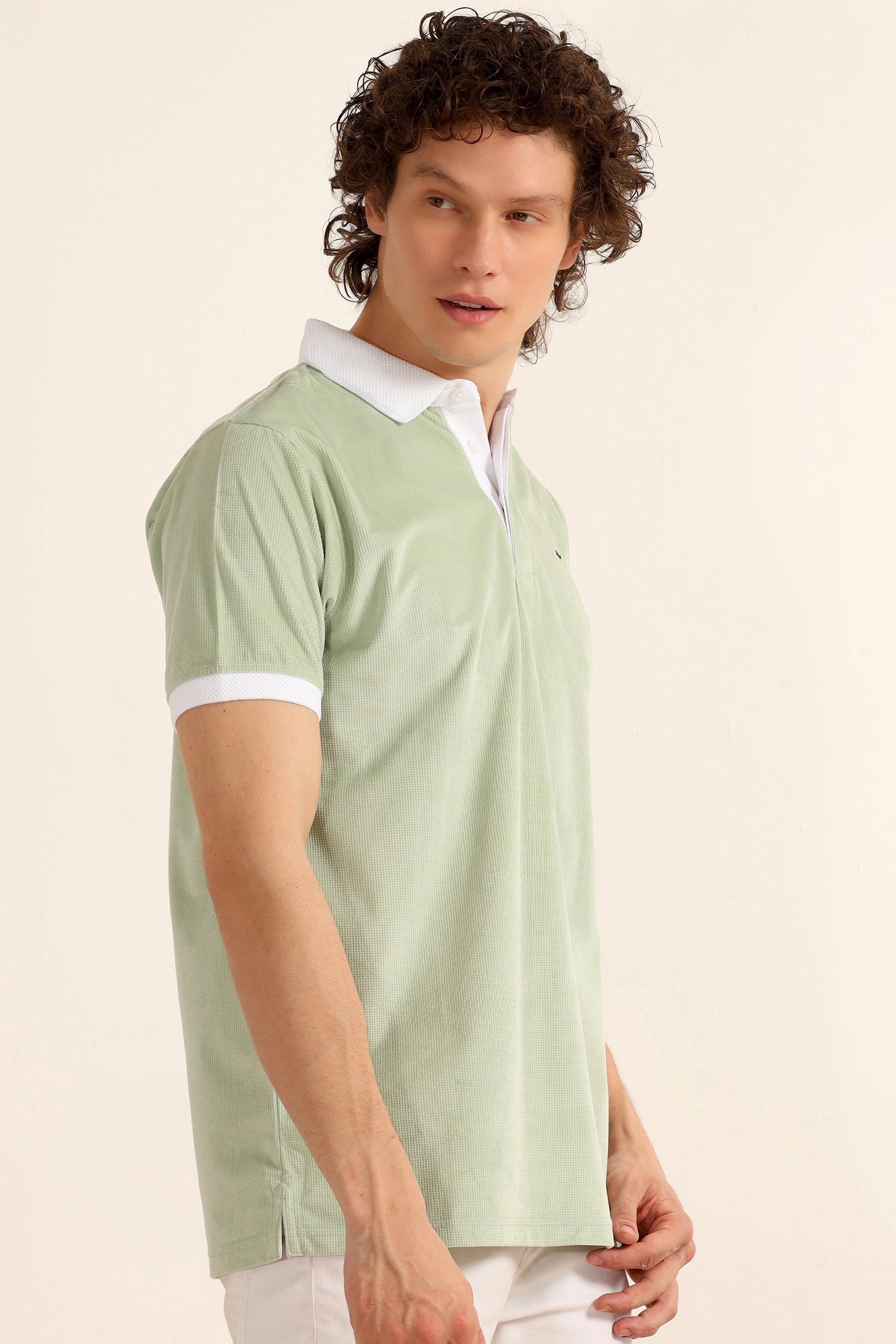 Vancouver Green Contrast Collar Polo Tshirt