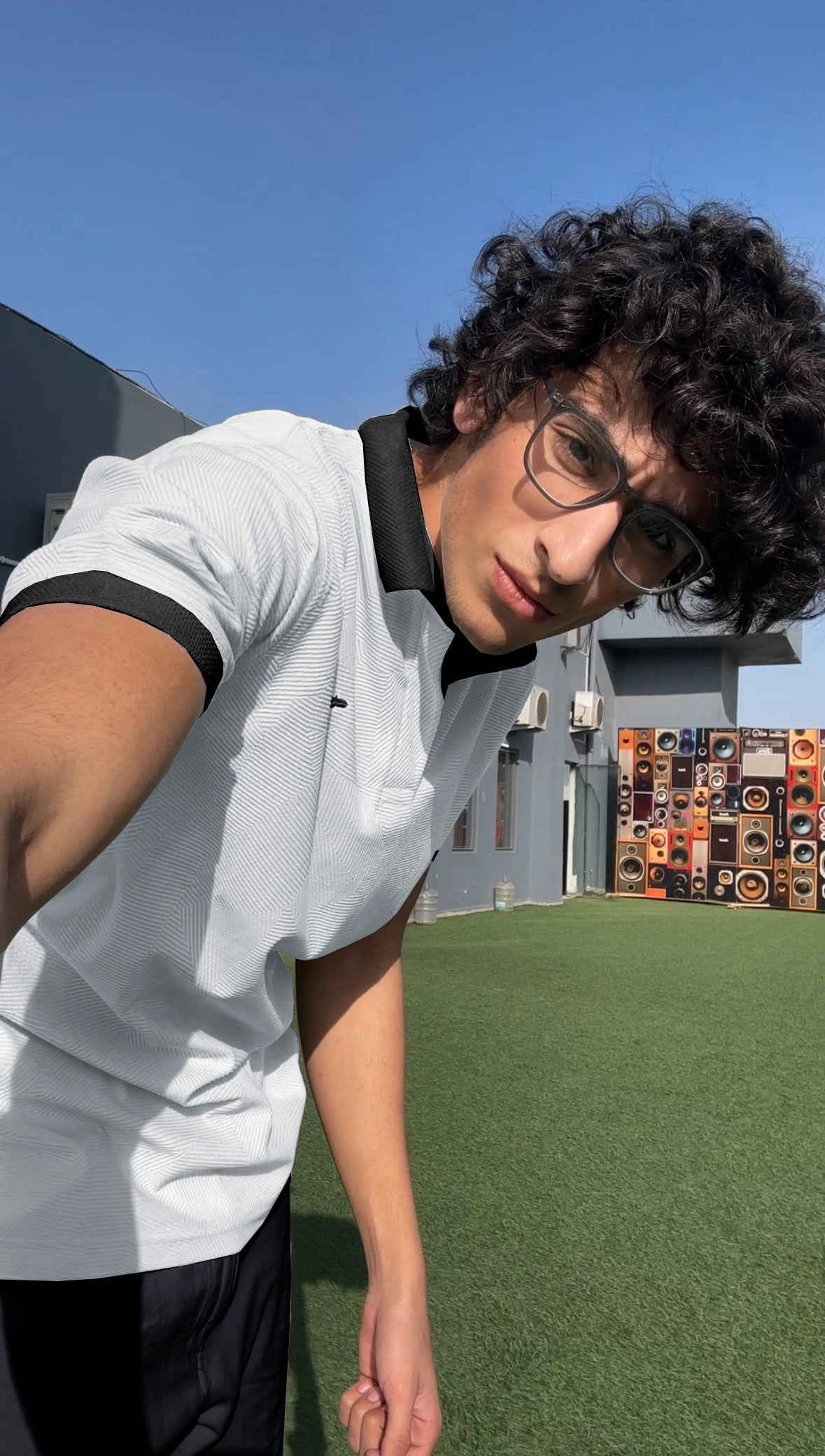 White Contrast Collar Polo T-shirt