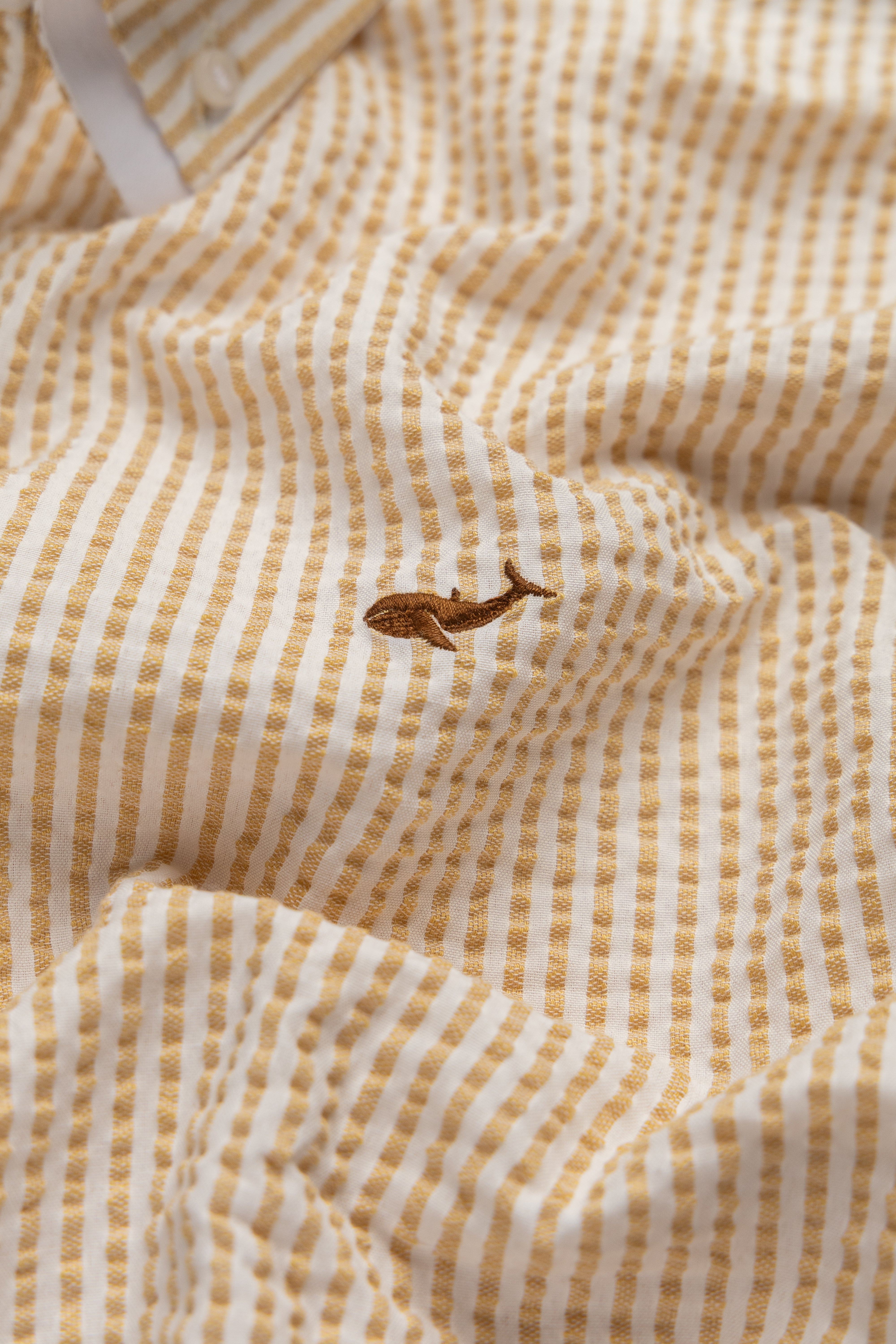 Resort Pinstripe Seersucker- Double Collar Style Shirt